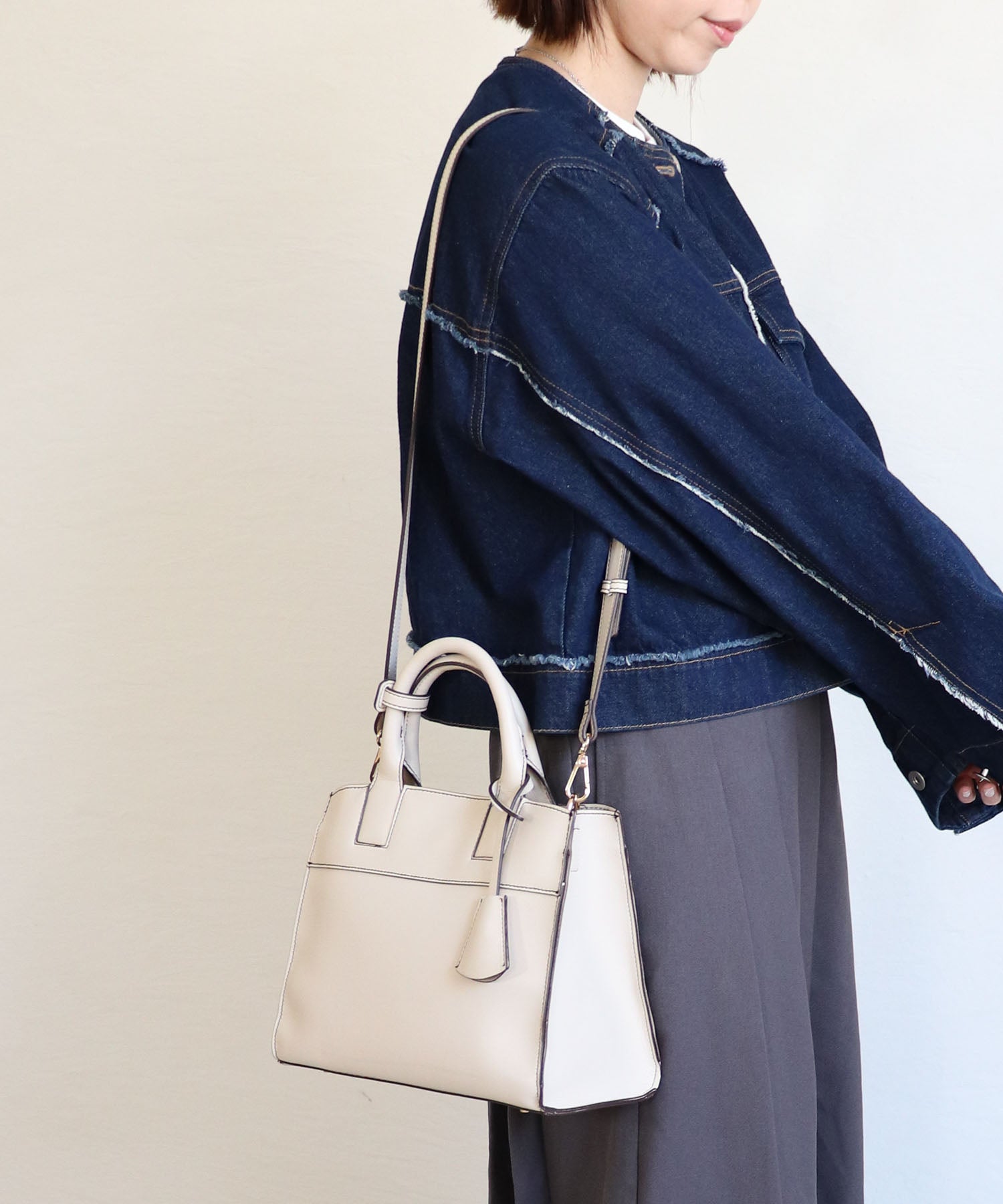 MIAN [Ceremony/Medium size/Seasonless] MALLOW / 2way handbag
