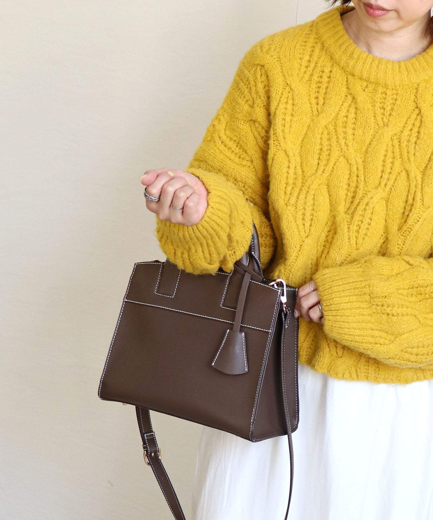 MIAN [Ceremony/Medium size/Seasonless] MALLOW / 2way handbag