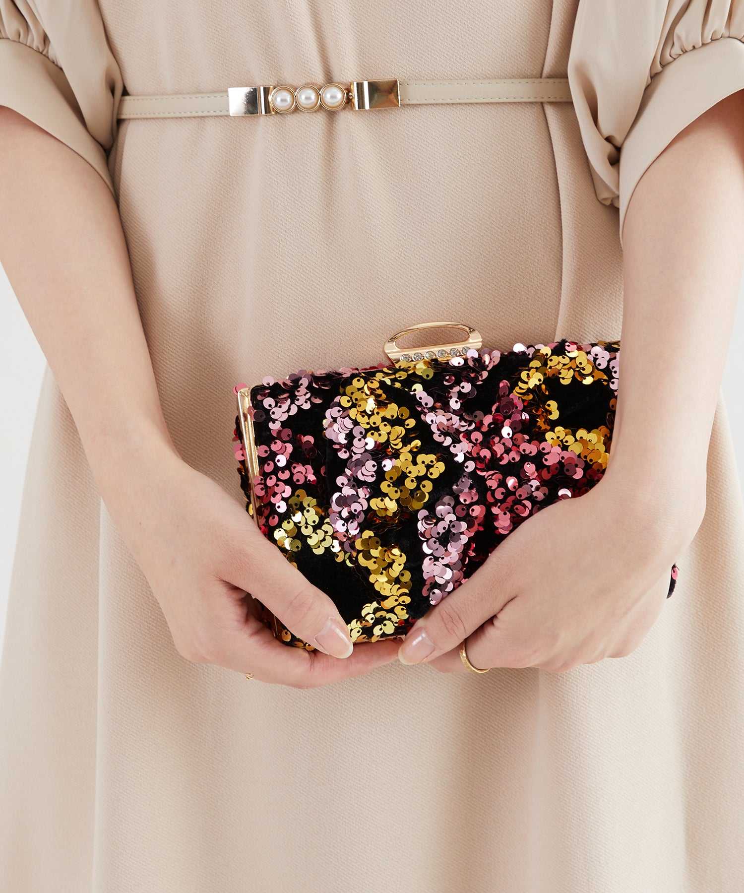 Misch Masch Sequin Ribbon Clutch Bag/MOB005