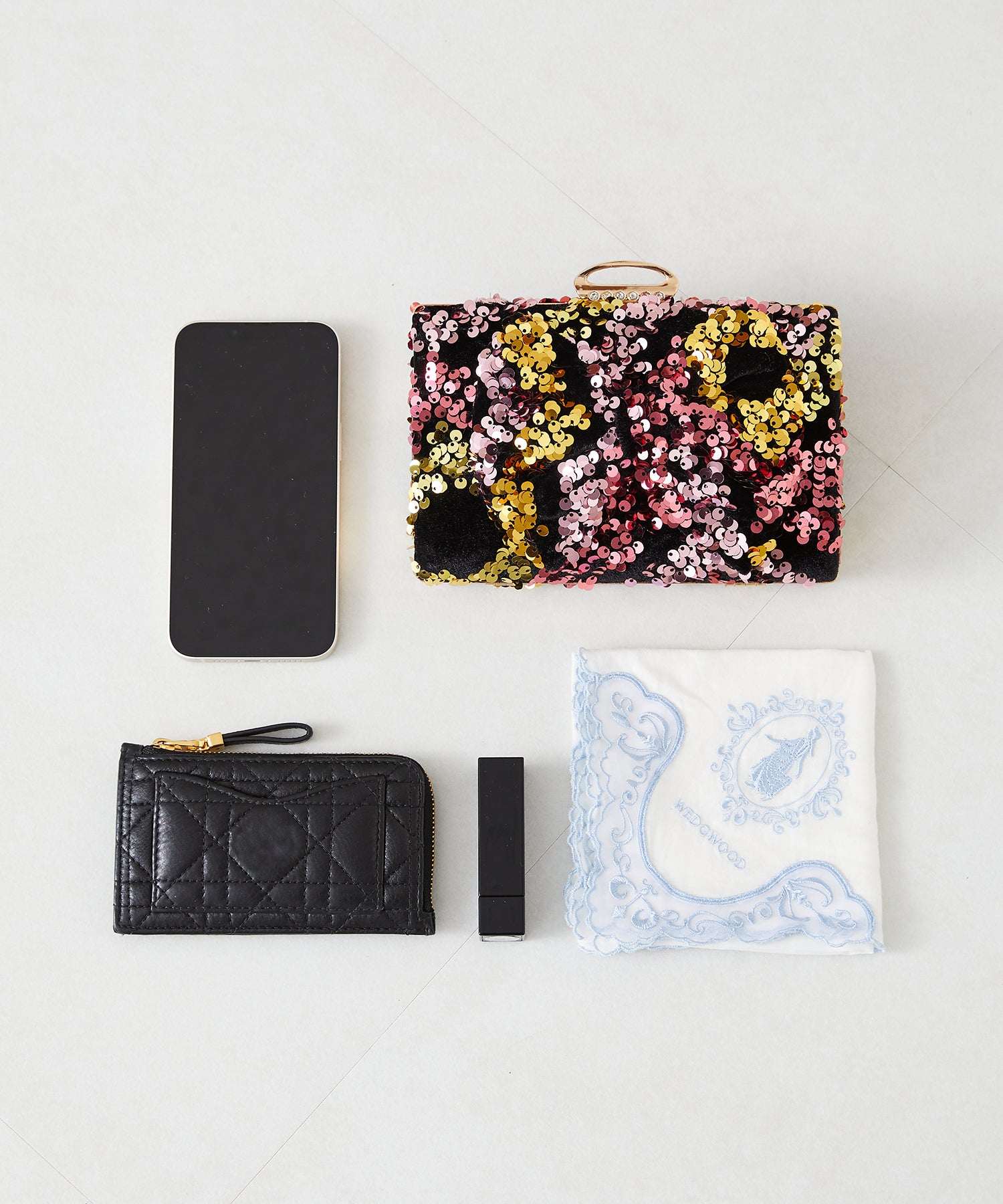 Misch Masch Sequin Ribbon Clutch Bag/MOB005
