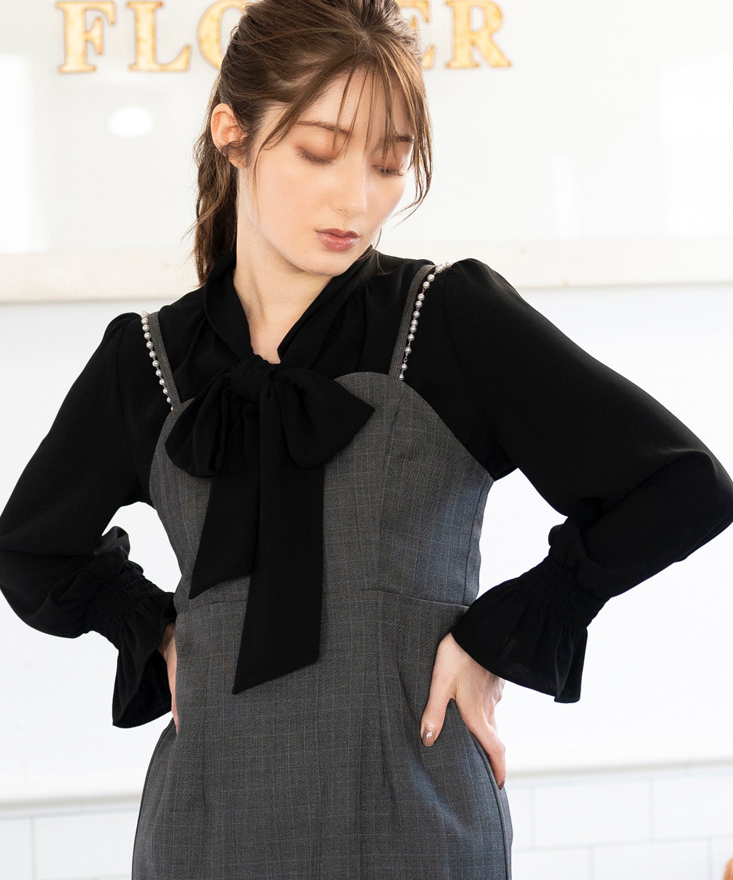 ミッシュマッシュ MISCH MASCH ショルダーチェーンキャミワンピース/MM337418 （GRAY） GRAY