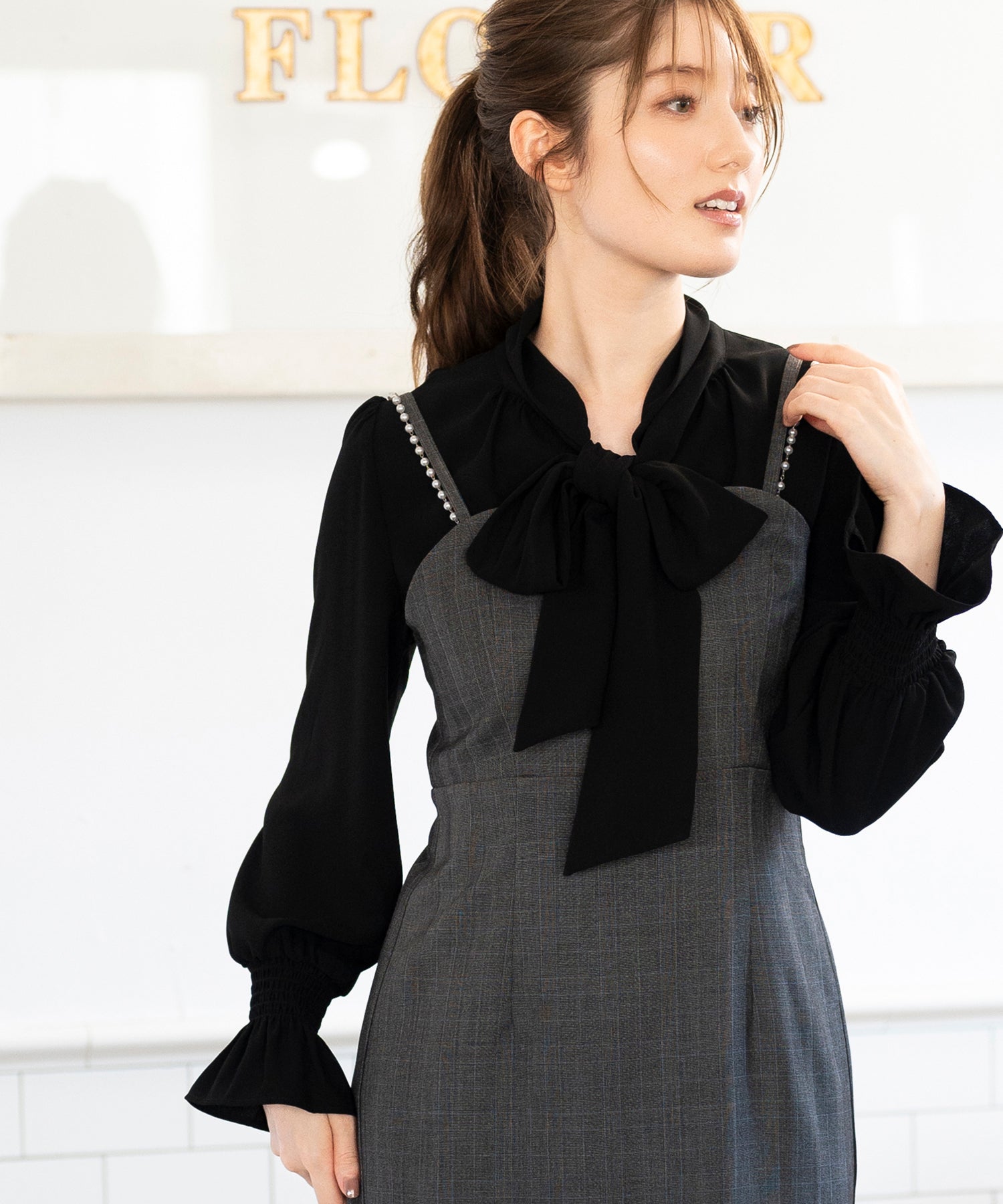 ミッシュマッシュ MISCH MASCH ショルダーチェーンキャミワンピース/MM337418 （GRAY） GRAY