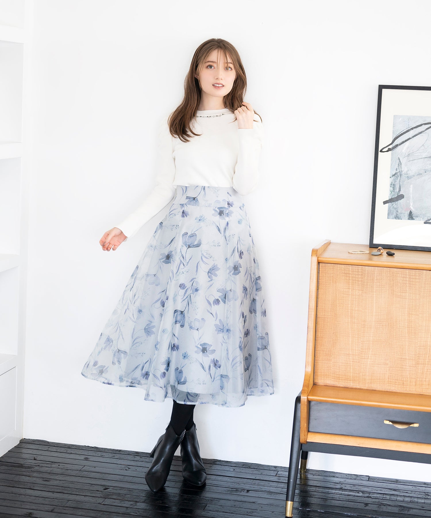 ミッシュマッシュ MISCH MASCH シフォンジーレースアップスカート/MM337228