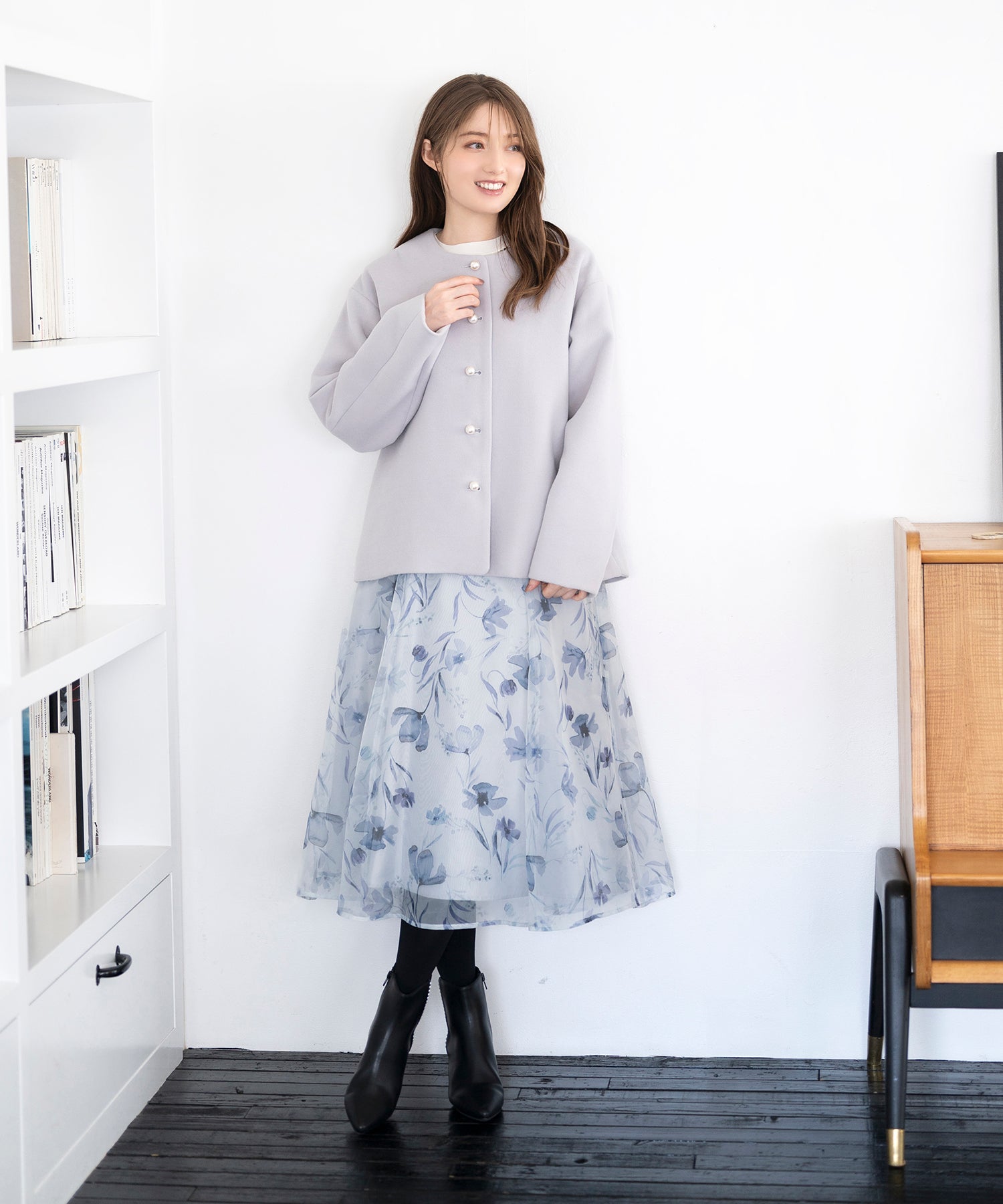 ミッシュマッシュ MISCH MASCH シフォンジーレースアップスカート/MM337228