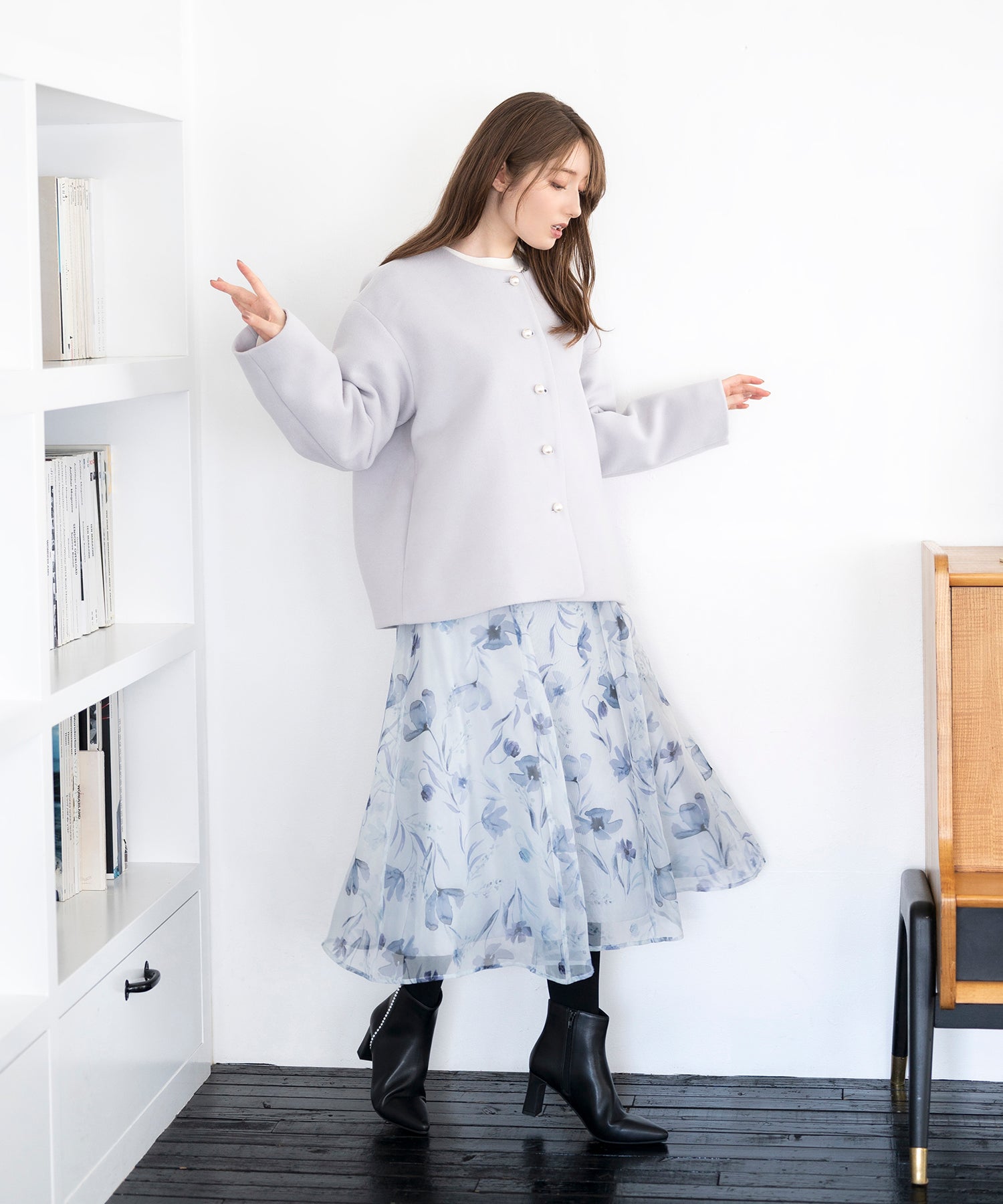 ミッシュマッシュ MISCH MASCH シフォンジーレースアップスカート/MM337228