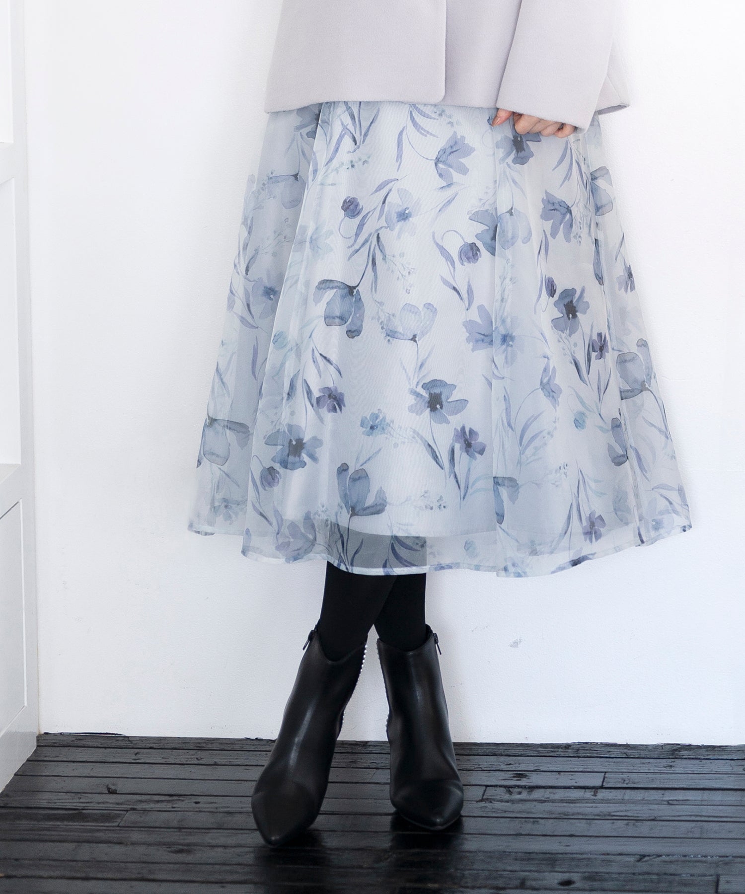 ミッシュマッシュ MISCH MASCH シフォンジーレースアップスカート/MM337228