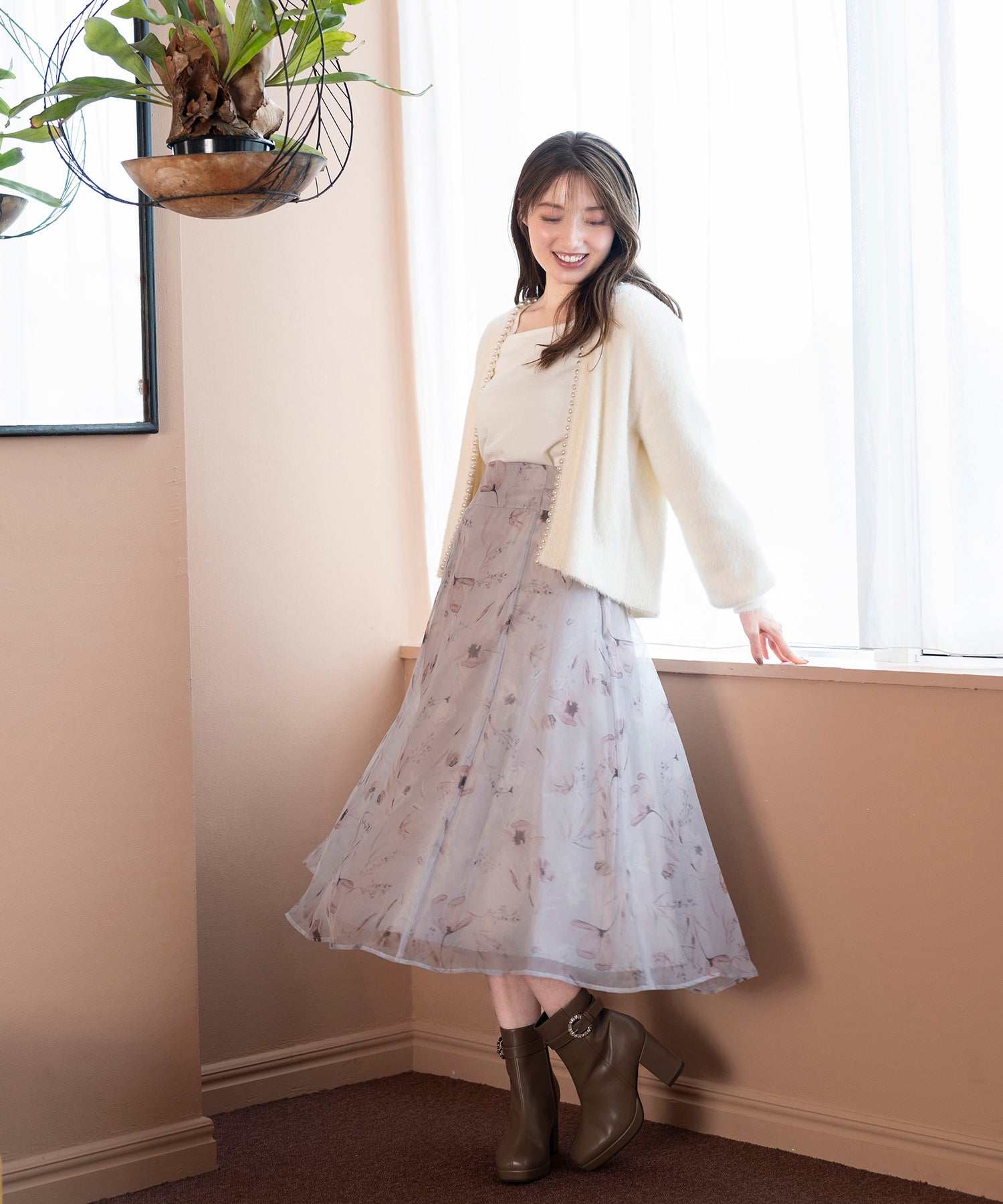 ミッシュマッシュ MISCH MASCH シフォンジーレースアップスカート/MM337228