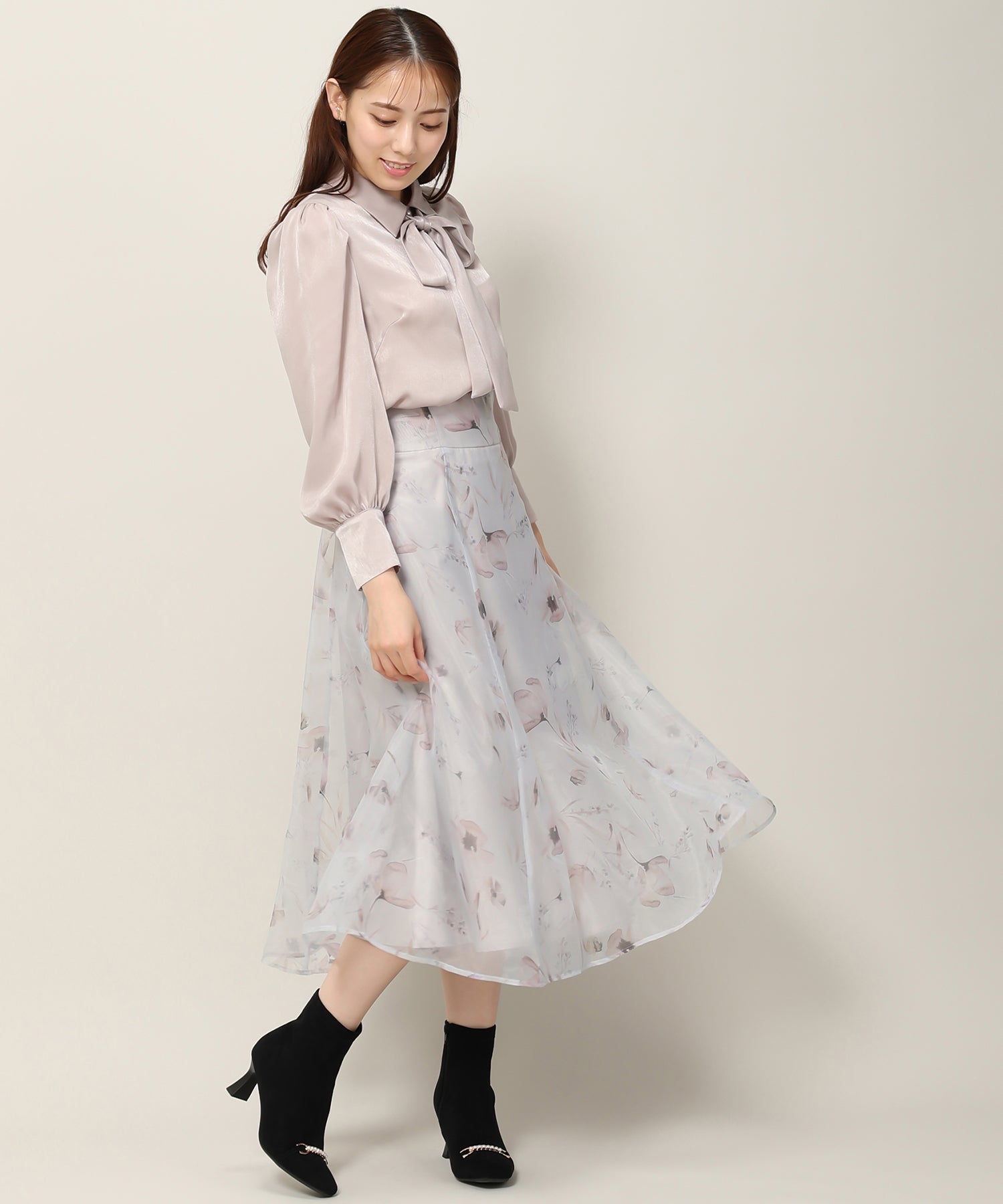 ミッシュマッシュ MISCH MASCH シフォンジーレースアップスカート/MM337228