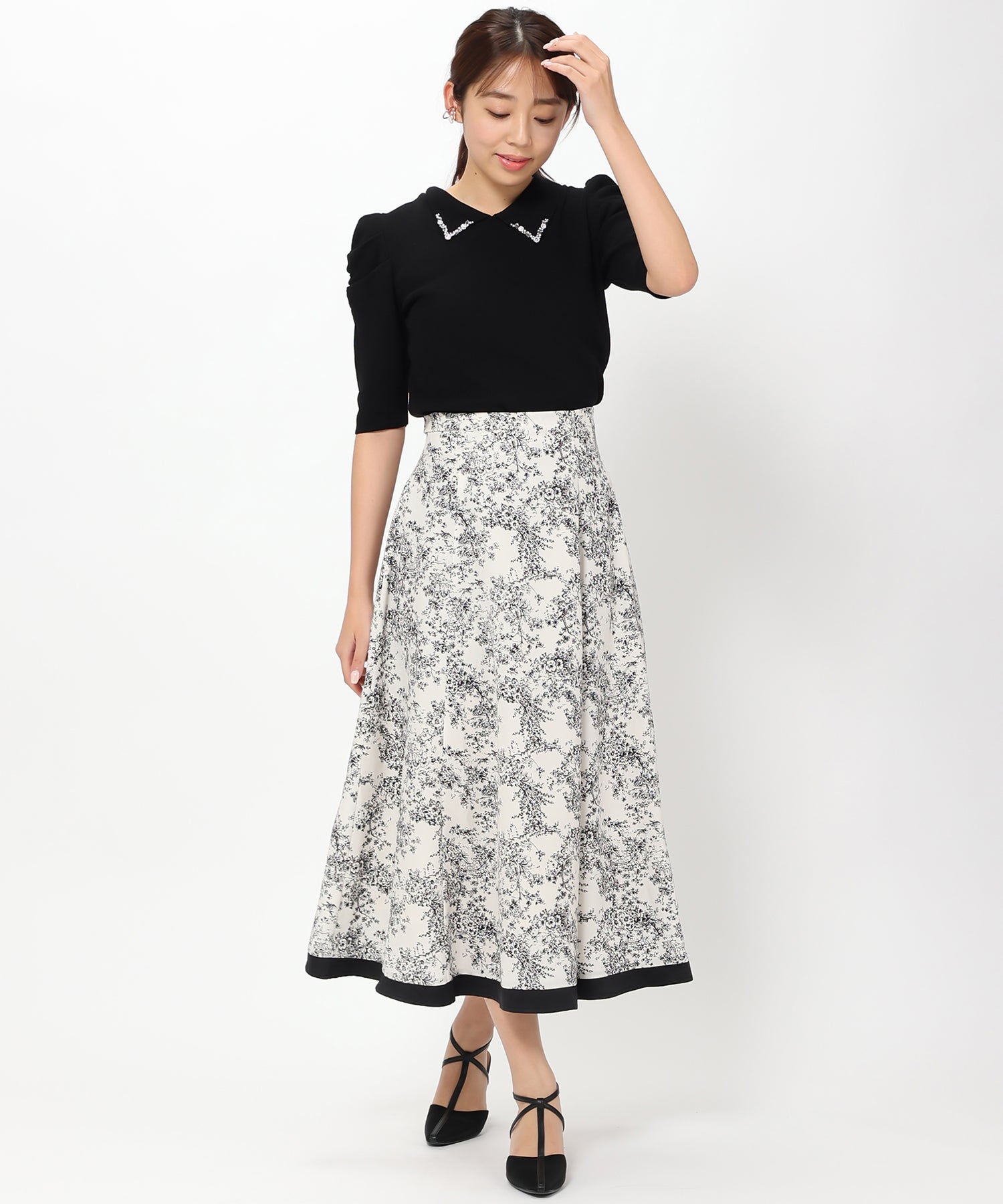 ミッシュマッシュ MISCH MASCH ビジュー衿パワショルニット/MM328314 （BLACK） BLACK