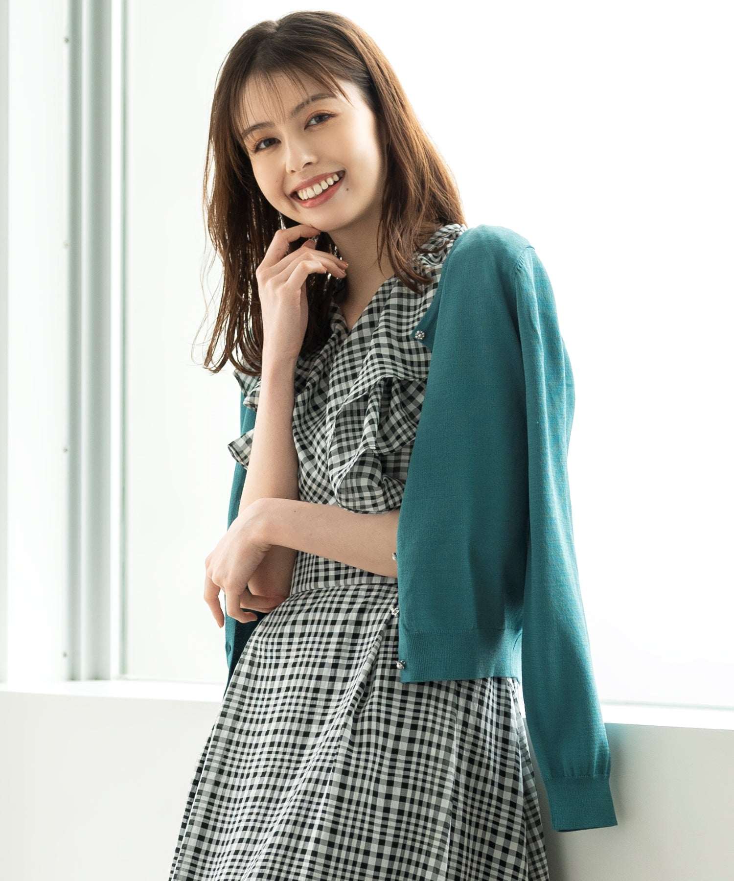 ミッシュマッシュ MISCH MASCH カーディガンランキング1位！【接触冷感】【UV機能】【2024春夏新作】ベーシックビジュー釦カーディガン/MM428406 （GREEN） GREEN