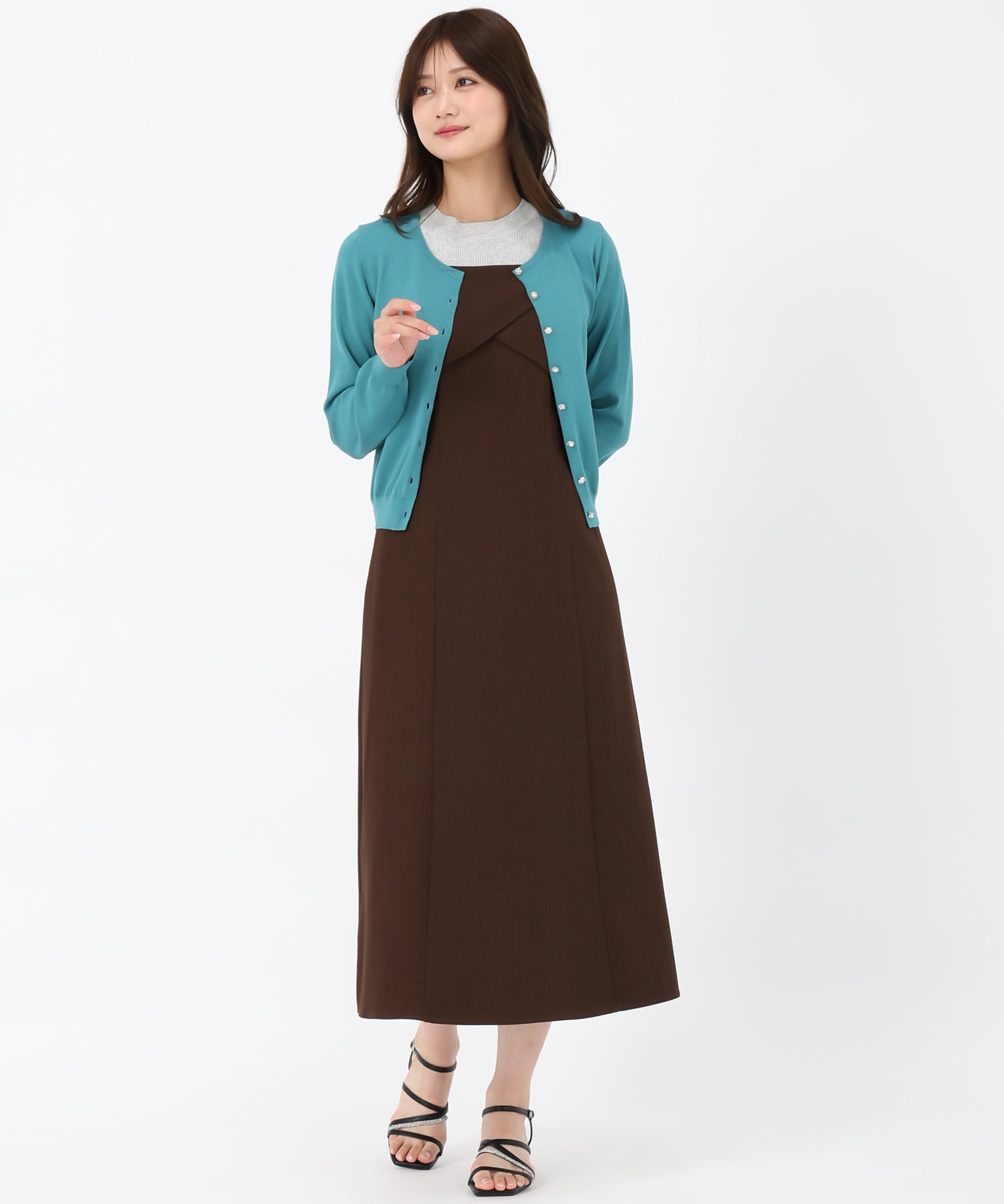 ミッシュマッシュ MISCH MASCH カーディガンランキング1位！【接触冷感】【UV機能】【2024春夏新作】ベーシックビジュー釦カーディガン/MM428406 （GREEN） GREEN