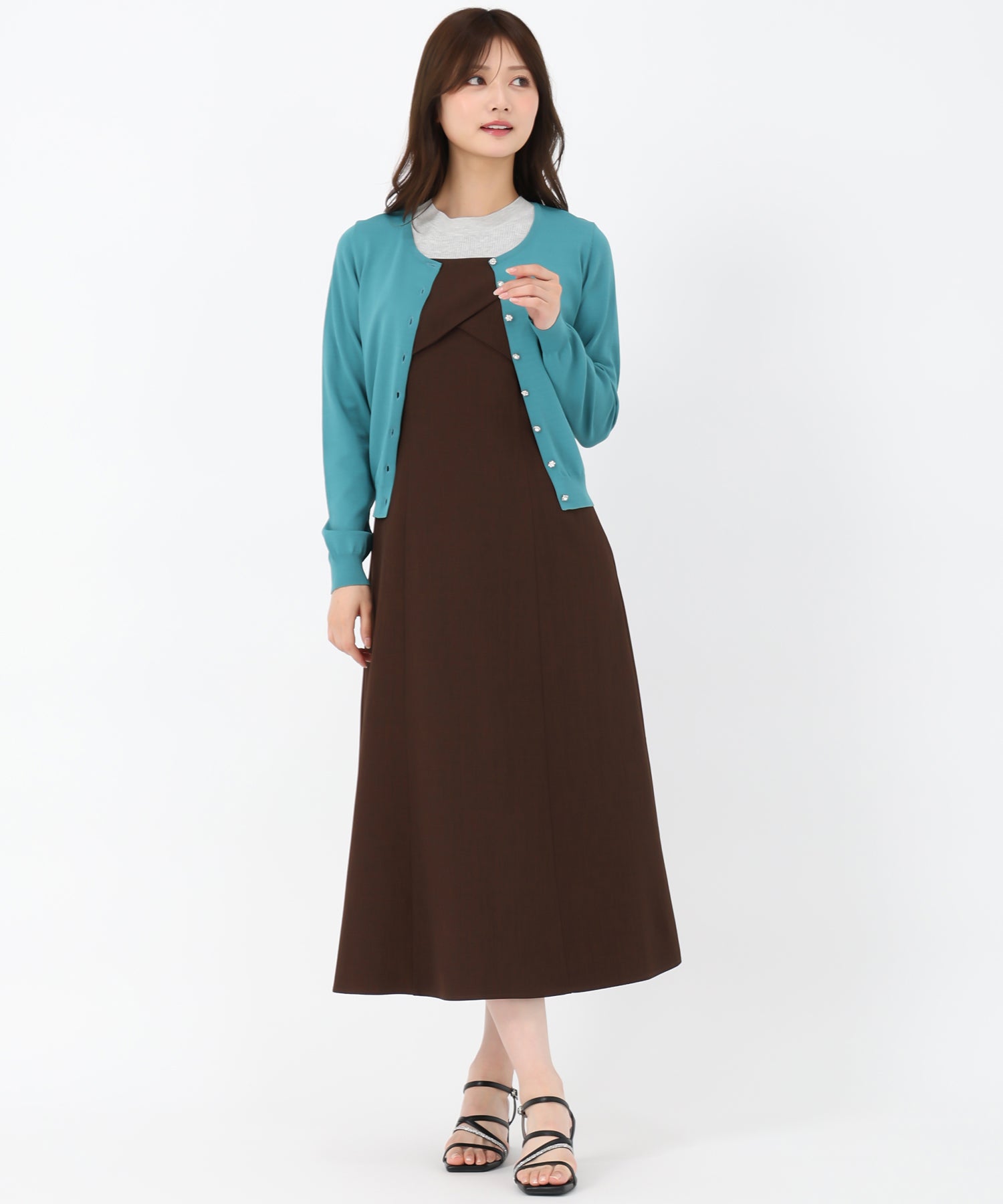 ミッシュマッシュ MISCH MASCH カーディガンランキング1位！【接触冷感】【UV機能】【2024春夏新作】ベーシックビジュー釦カーディガン/MM428406 （GREEN） GREEN