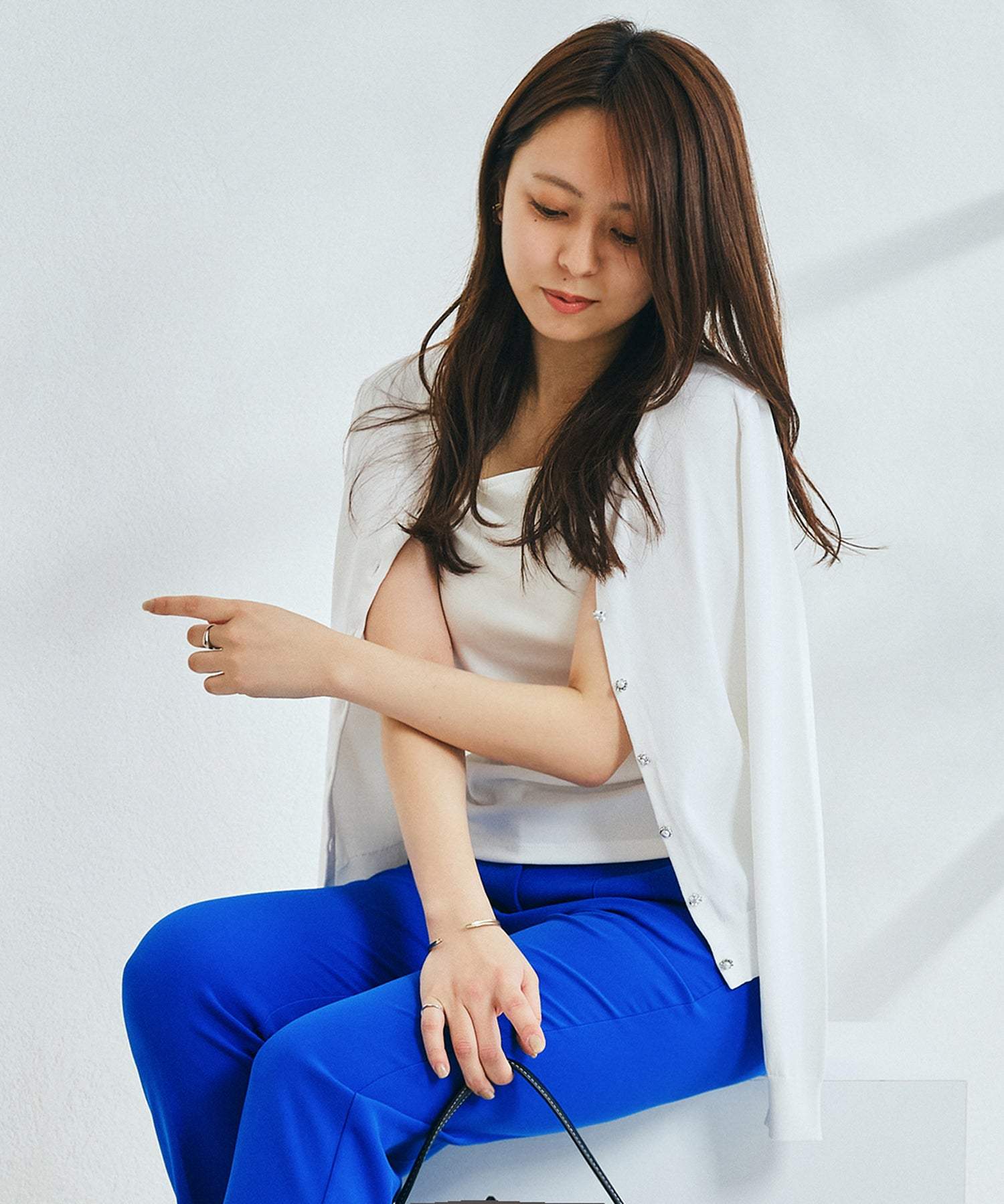 ミッシュマッシュ MISCH MASCH カーディガンランキング1位！【接触冷感】【UV機能】【2024春夏新作】ベーシックビジュー釦カーディガン/MM428406 （GREEN） GREEN