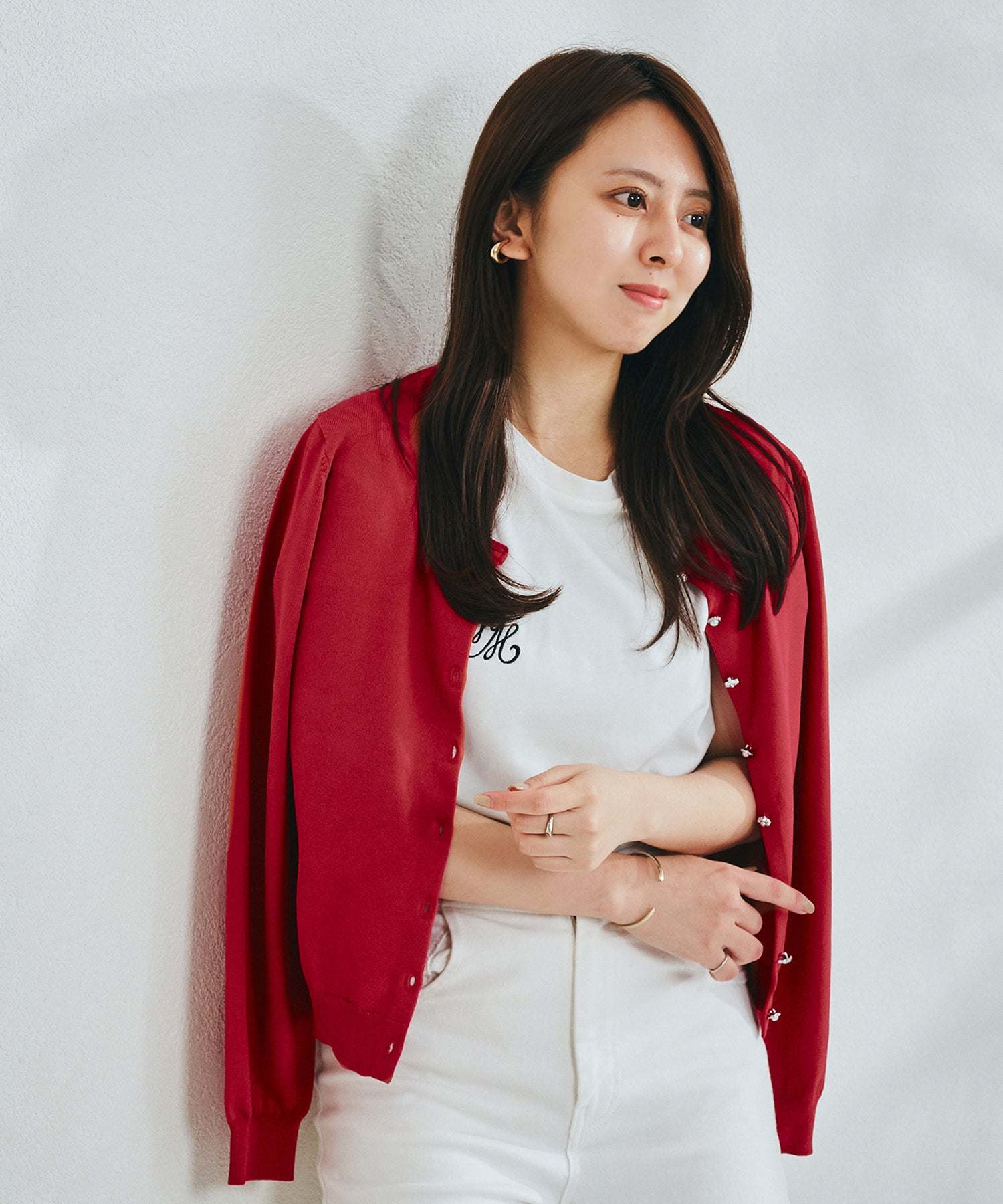 ミッシュマッシュ MISCH MASCH カーディガンランキング1位！【接触冷感】【UV機能】【2024春夏新作】ベーシックビジュー釦カーディガン/MM428406 （GREEN） GREEN