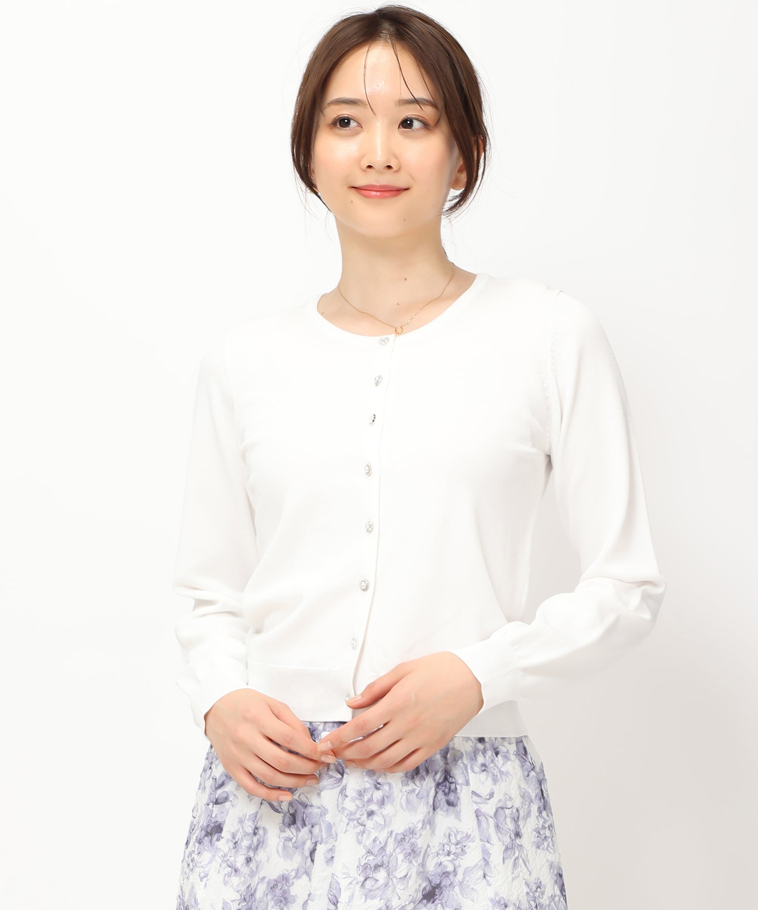 ミッシュマッシュ MISCH MASCH カーディガンランキング1位！【接触冷感】【UV機能】【2024春夏新作】ベーシックビジュー釦カーディガン/MM428406 （GREEN） GREEN