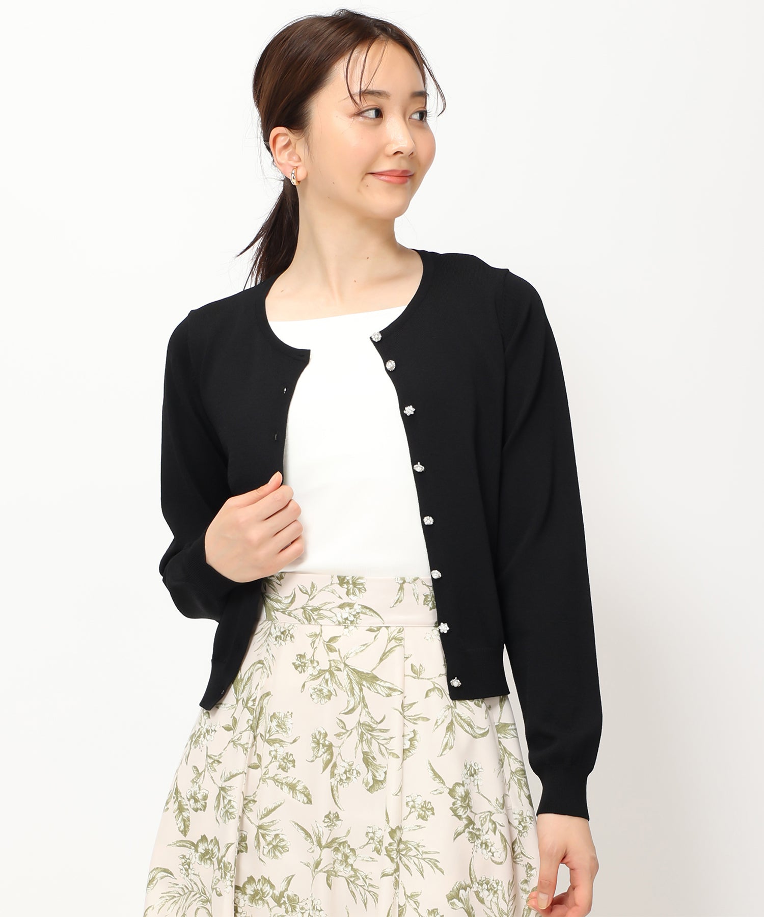 ミッシュマッシュ MISCH MASCH カーディガンランキング1位！【接触冷感】【UV機能】【2024春夏新作】ベーシックビジュー釦カーディガン/MM428406 （GREEN） GREEN