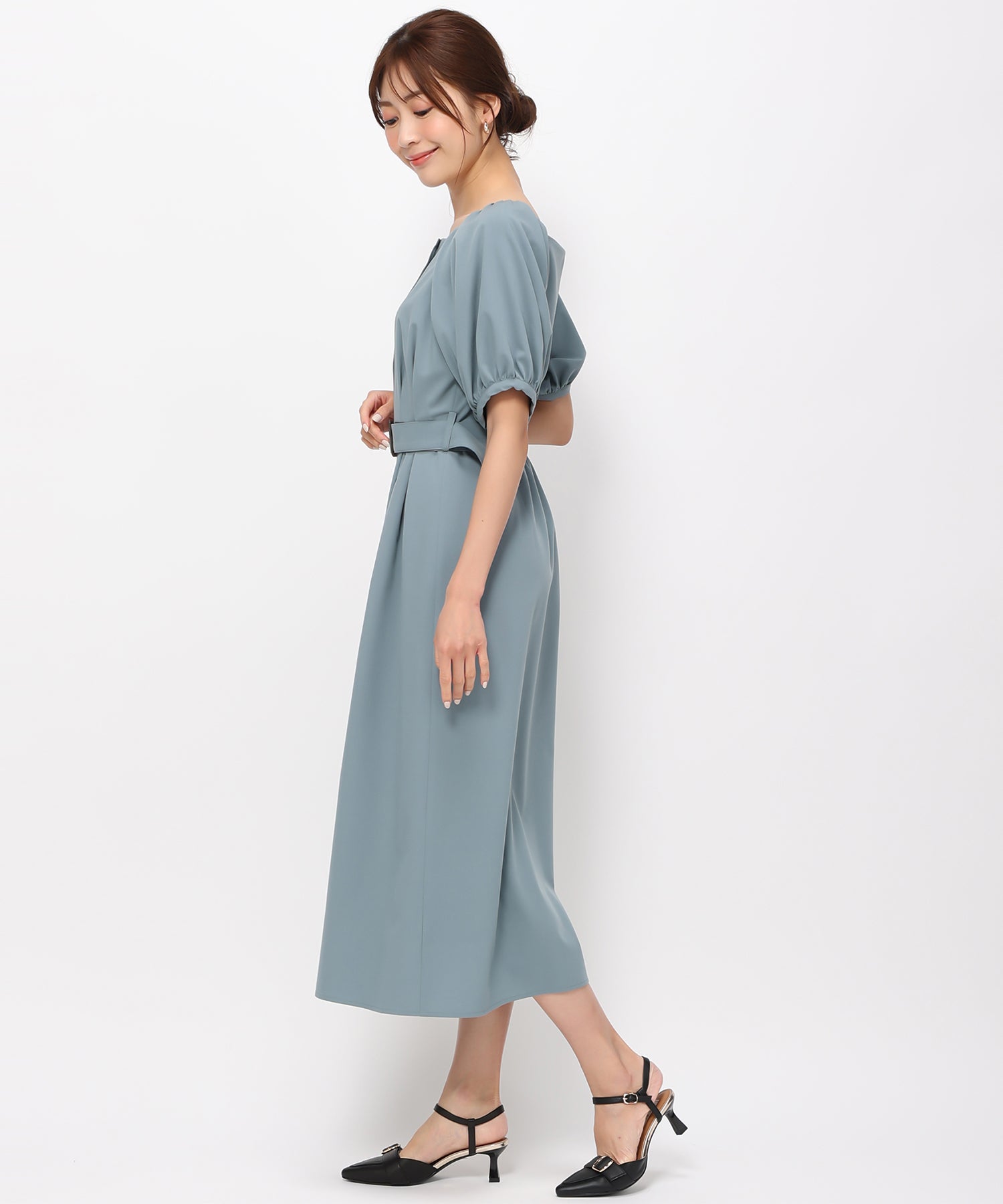 ミッシュマッシュ MISCH MASCH 【2024春夏新作】パフスリーブフロントボタンワンピース/MM417421 （BLACK） BLACK