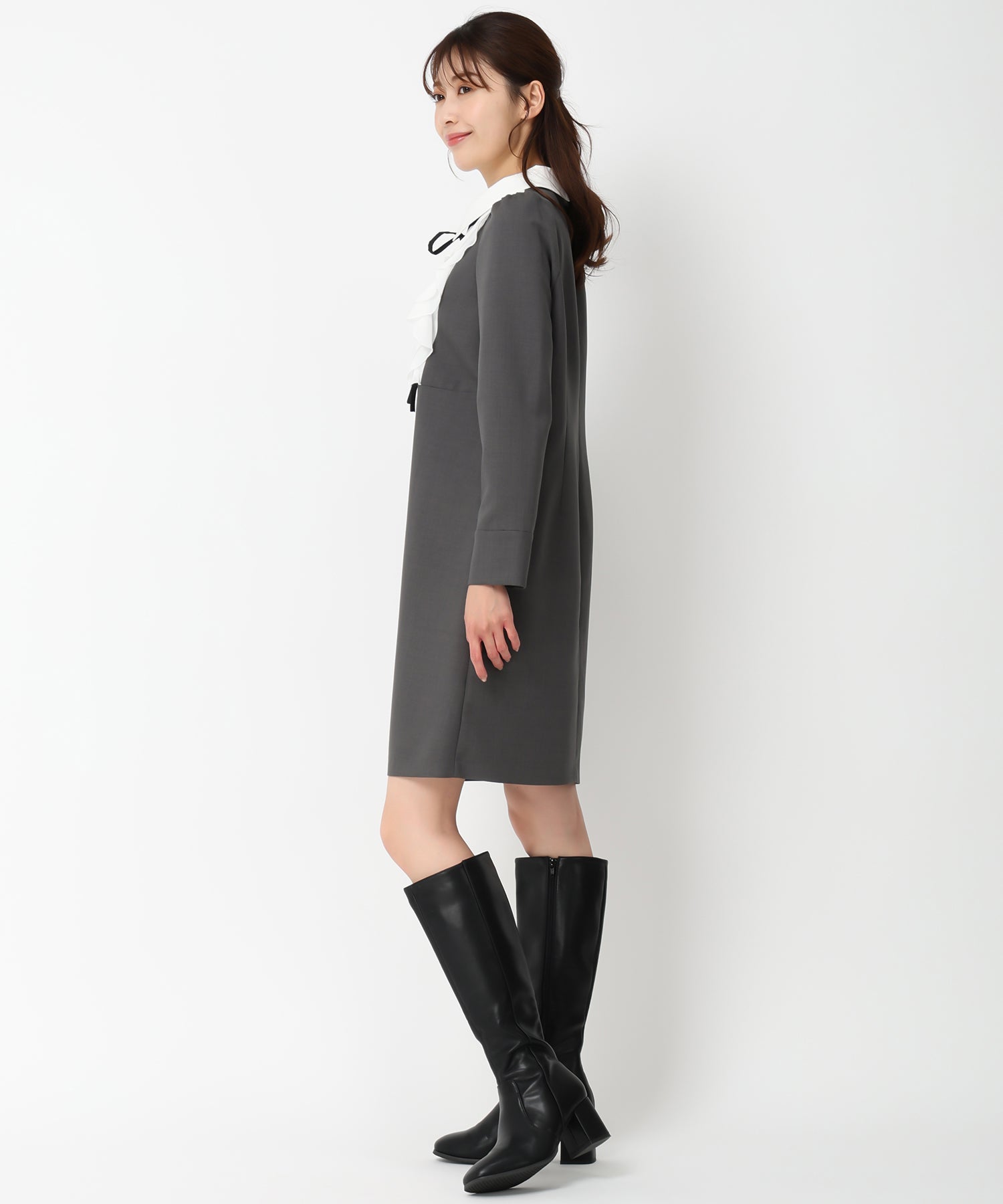 ミッシュマッシュ MISCH MASCH 【2024秋冬新作】フリルブラウスミニワンピース/MM447404 （BLACK） BLACK