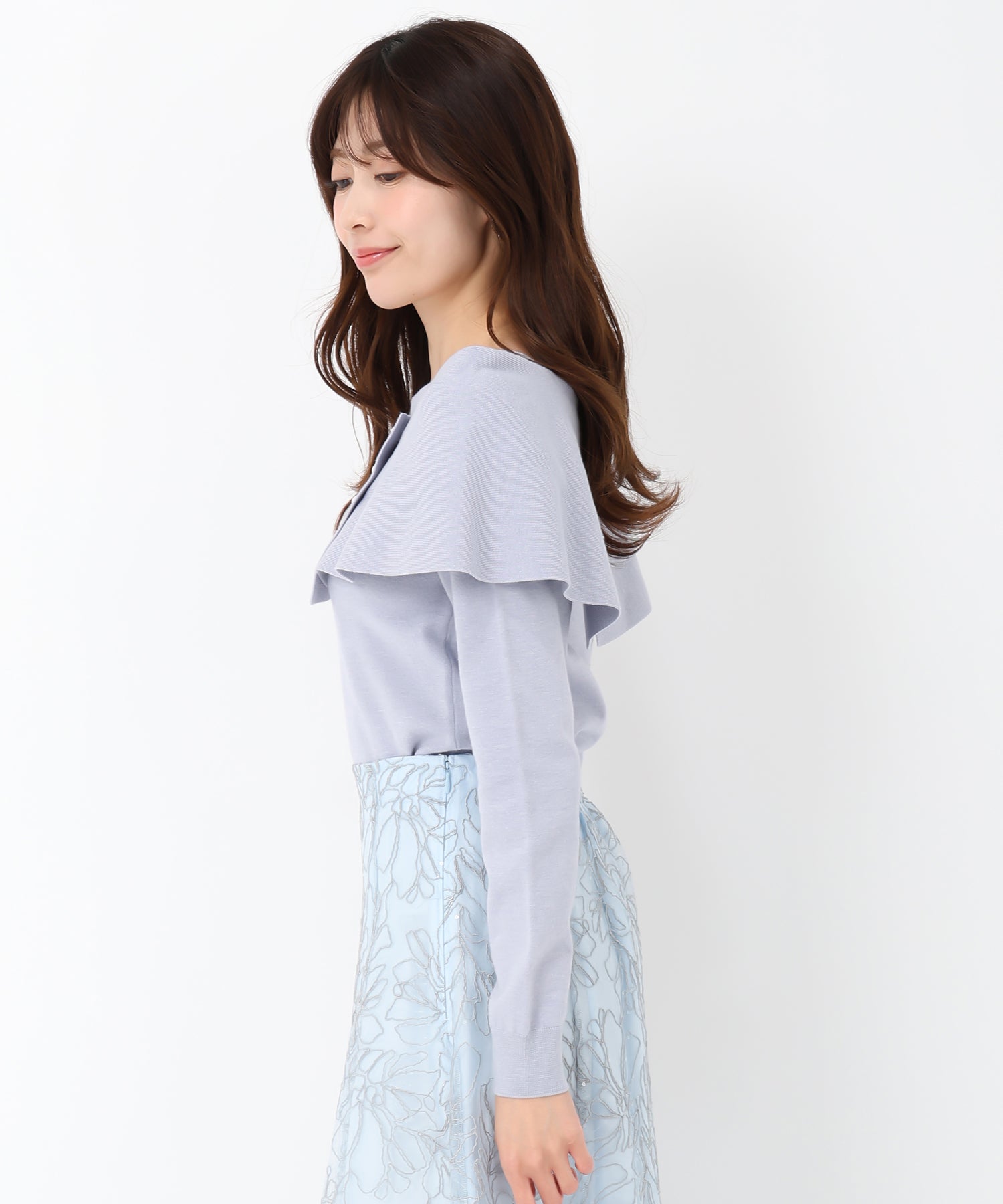 ミッシュマッシュ MISCH MASCH 2025春夏新作不對稱斗篷珍珠針織/MM518302