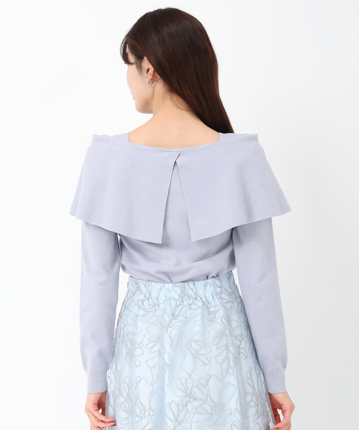 ミッシュマッシュ MISCH MASCH 2025春夏新作不對稱斗篷珍珠針織/MM518302