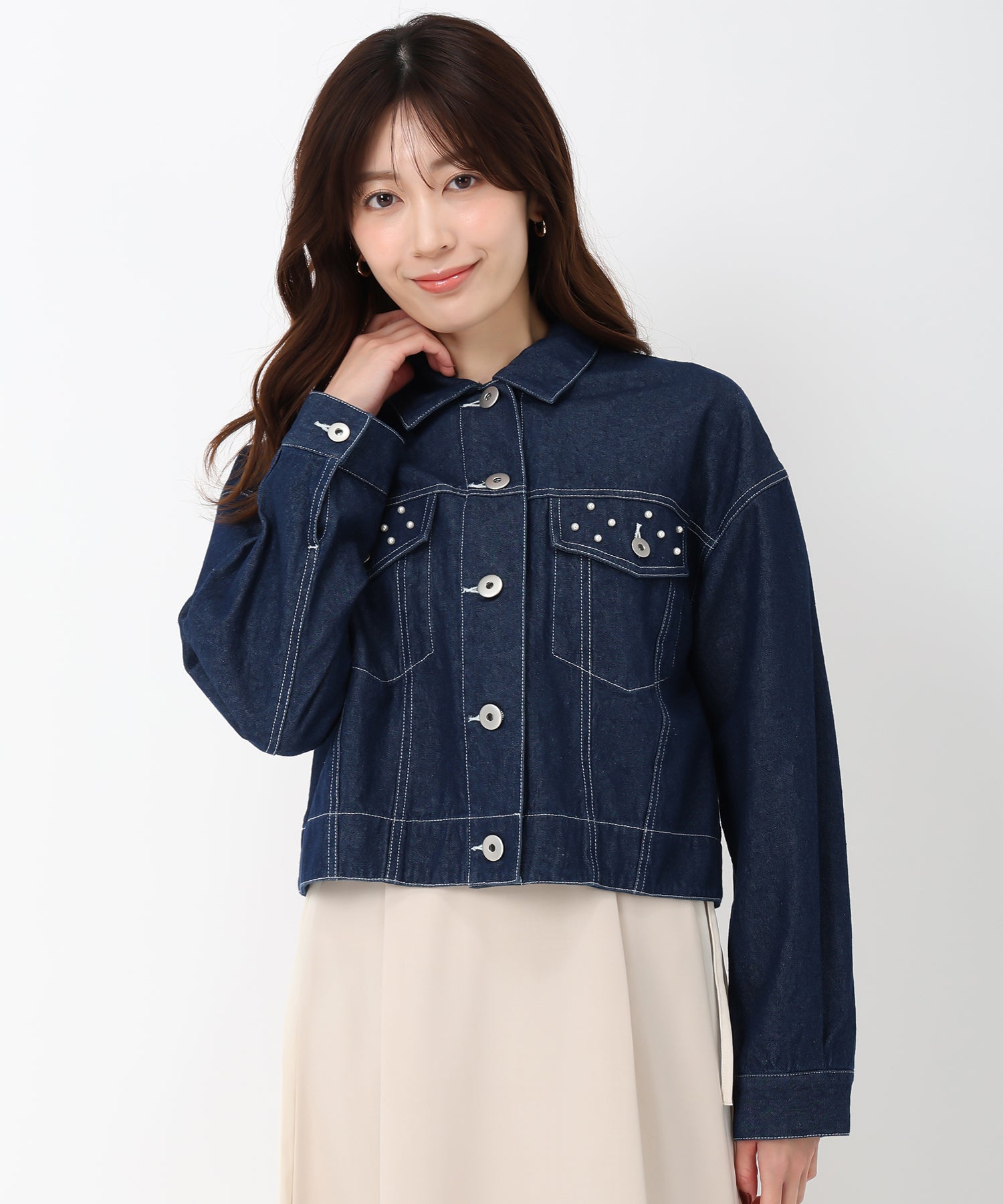 ミッシュマッシュ MISCH MASCH 2025春夏新作 パールデニムジャケット/MM518501