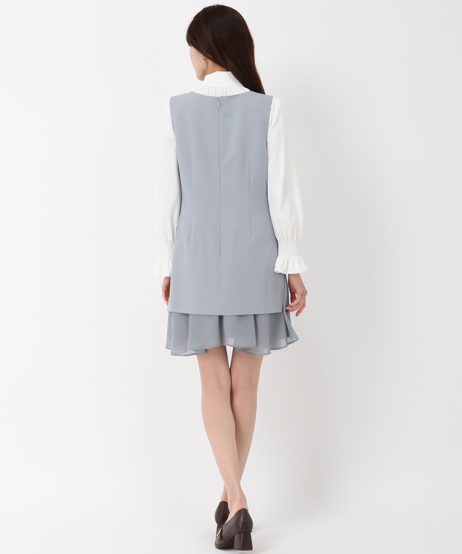 ミッシュマッシュ MISCH MASCH 2025春夏新作 裾雪紡蕾絲迷你連身裙/MM517409