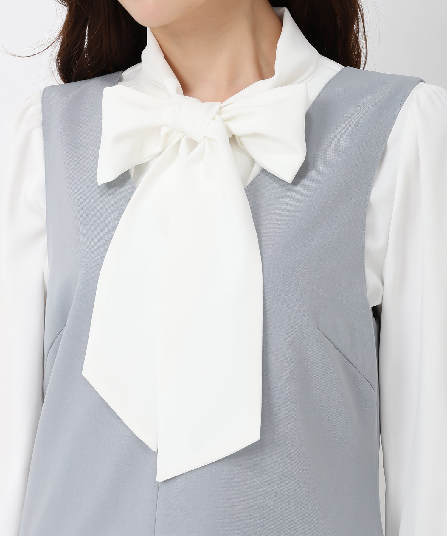 ミッシュマッシュ MISCH MASCH 2025春夏新作 裾雪紡蕾絲迷你連身裙/MM517409