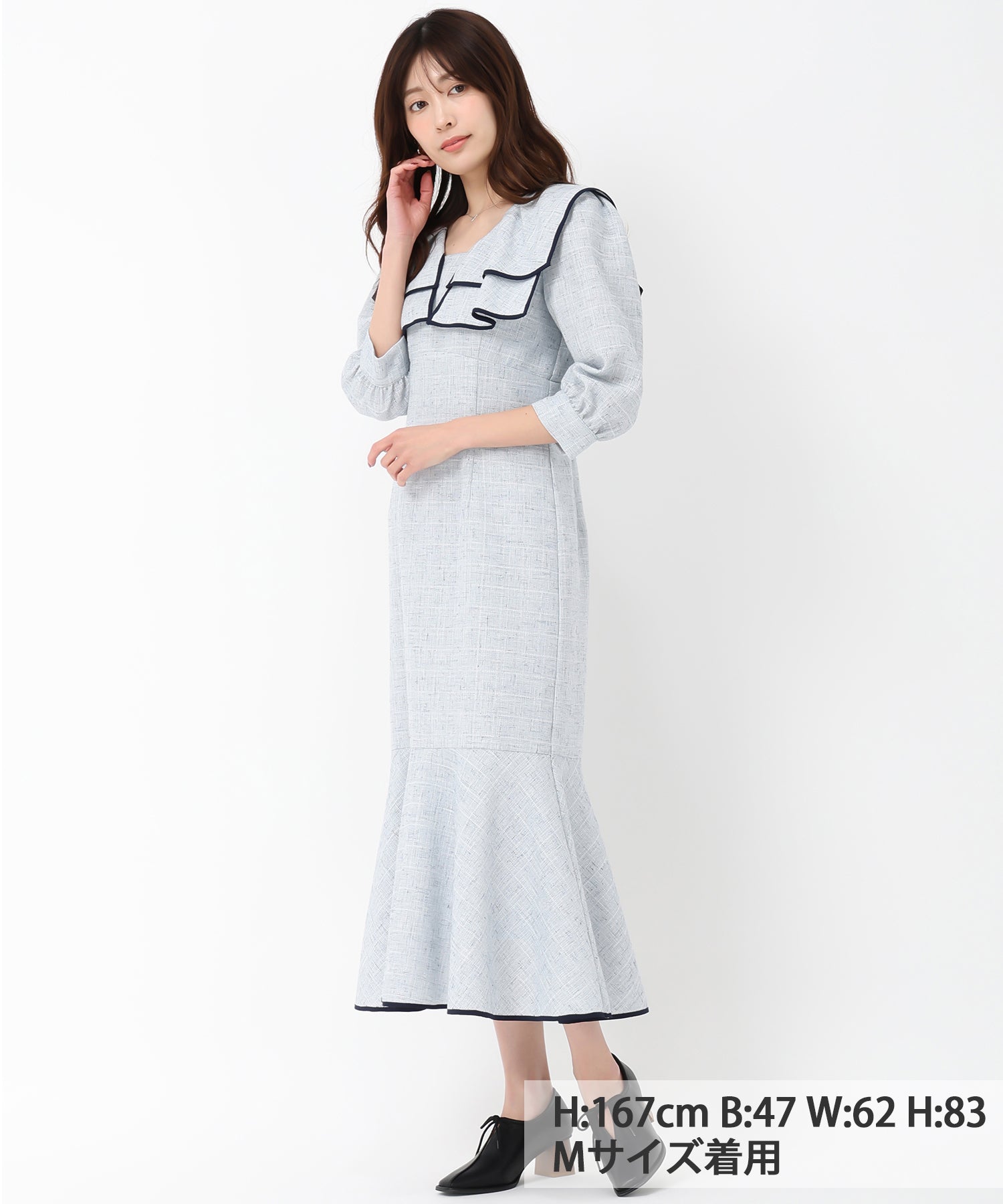 ミッシュマッシュ MISCH MASCH 2025春夏新作 大領子美人魚連身裙/MM517407