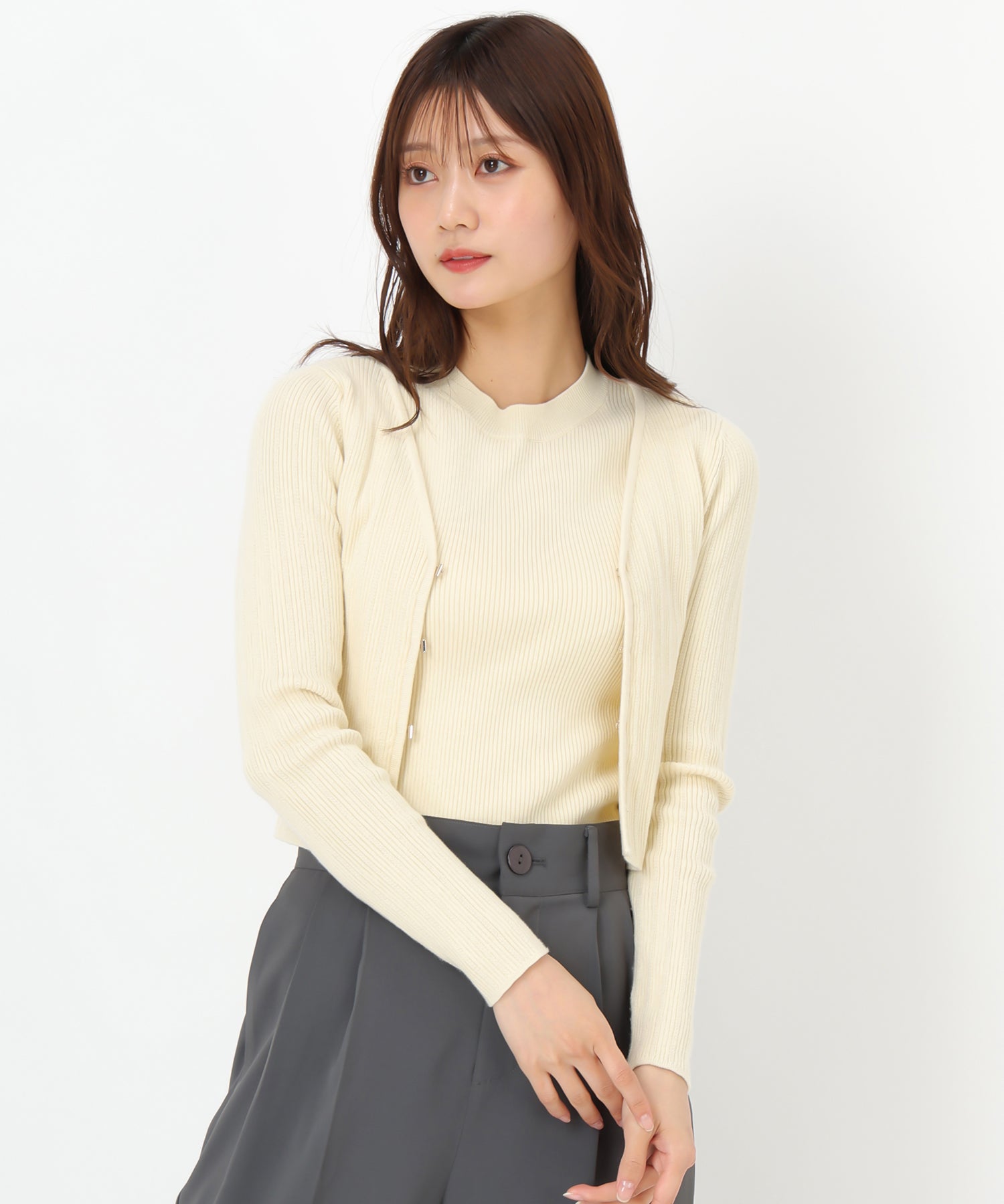 ミッシュマッシュ MISCH MASCH 2025春夏新作 金ホックリブニットアンサンブル/MM518303