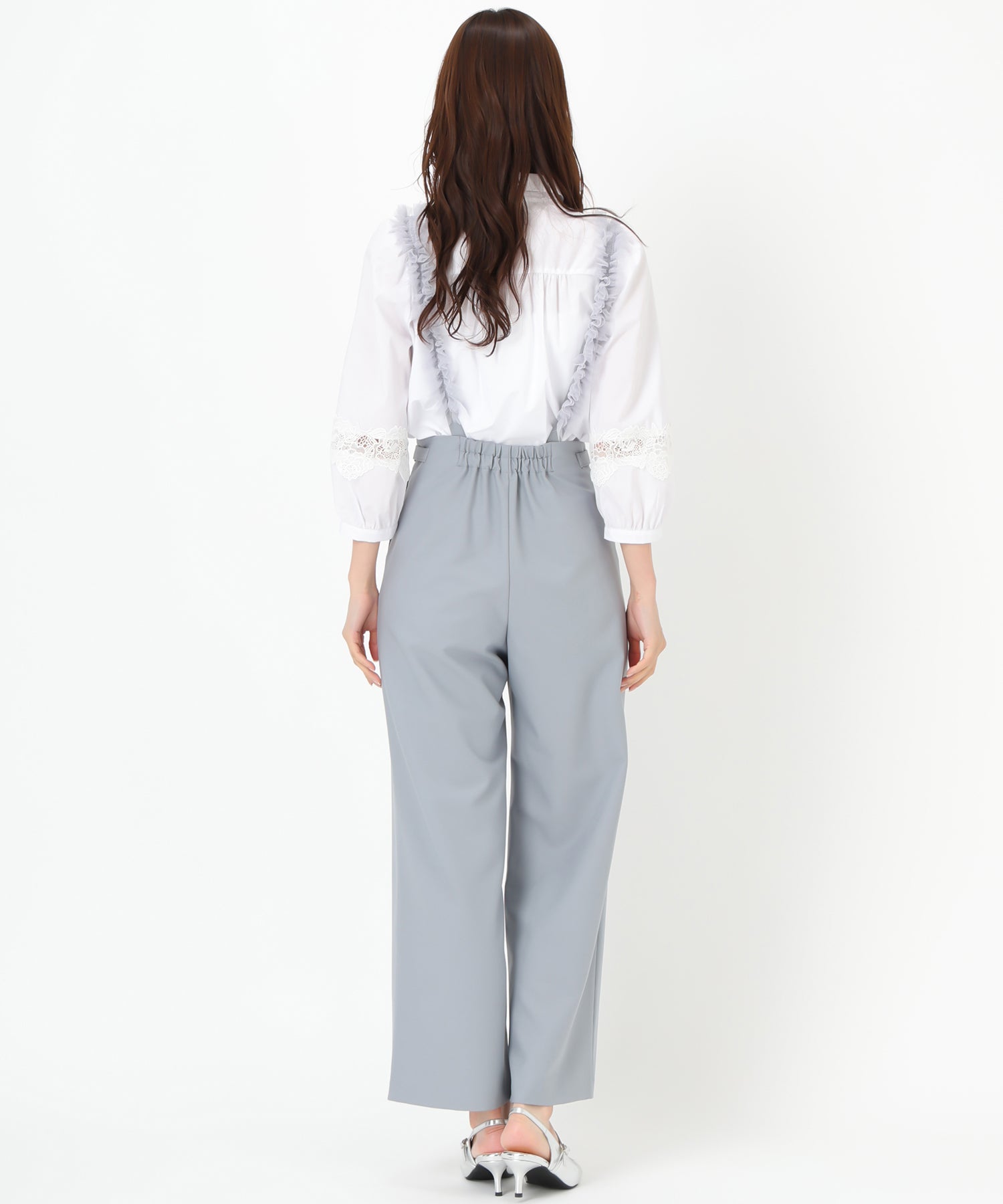 ミッシュマッシュ MISCH MASCH 2025春夏新作 チュールサスペンダーワイドパンツ/MM517304 （BLUE） BLUE