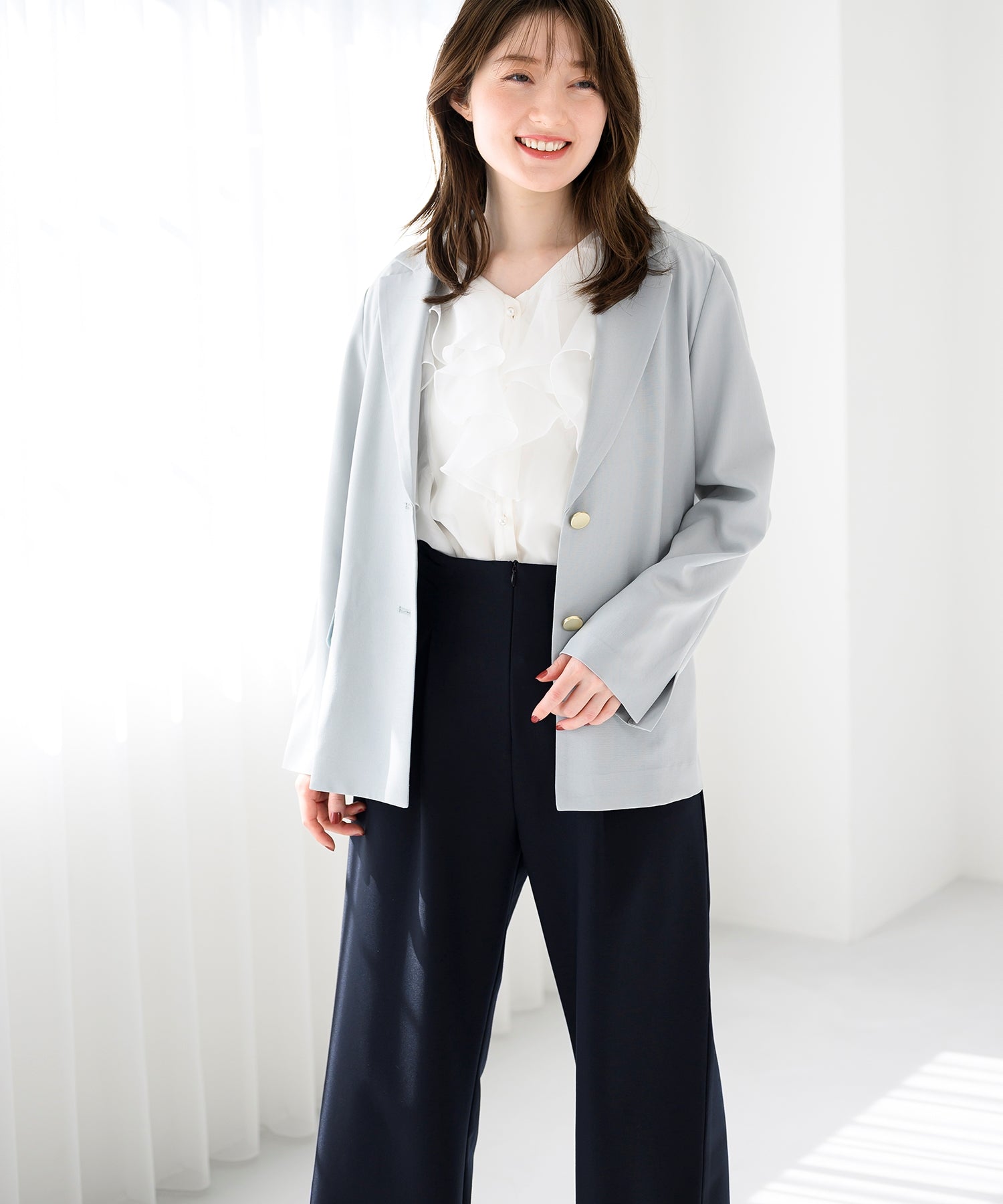ミッシュマッシュ MISCH MASCH 2025春夏新作 シングルテーラードジャケット （L.GREEN） L.GREEN