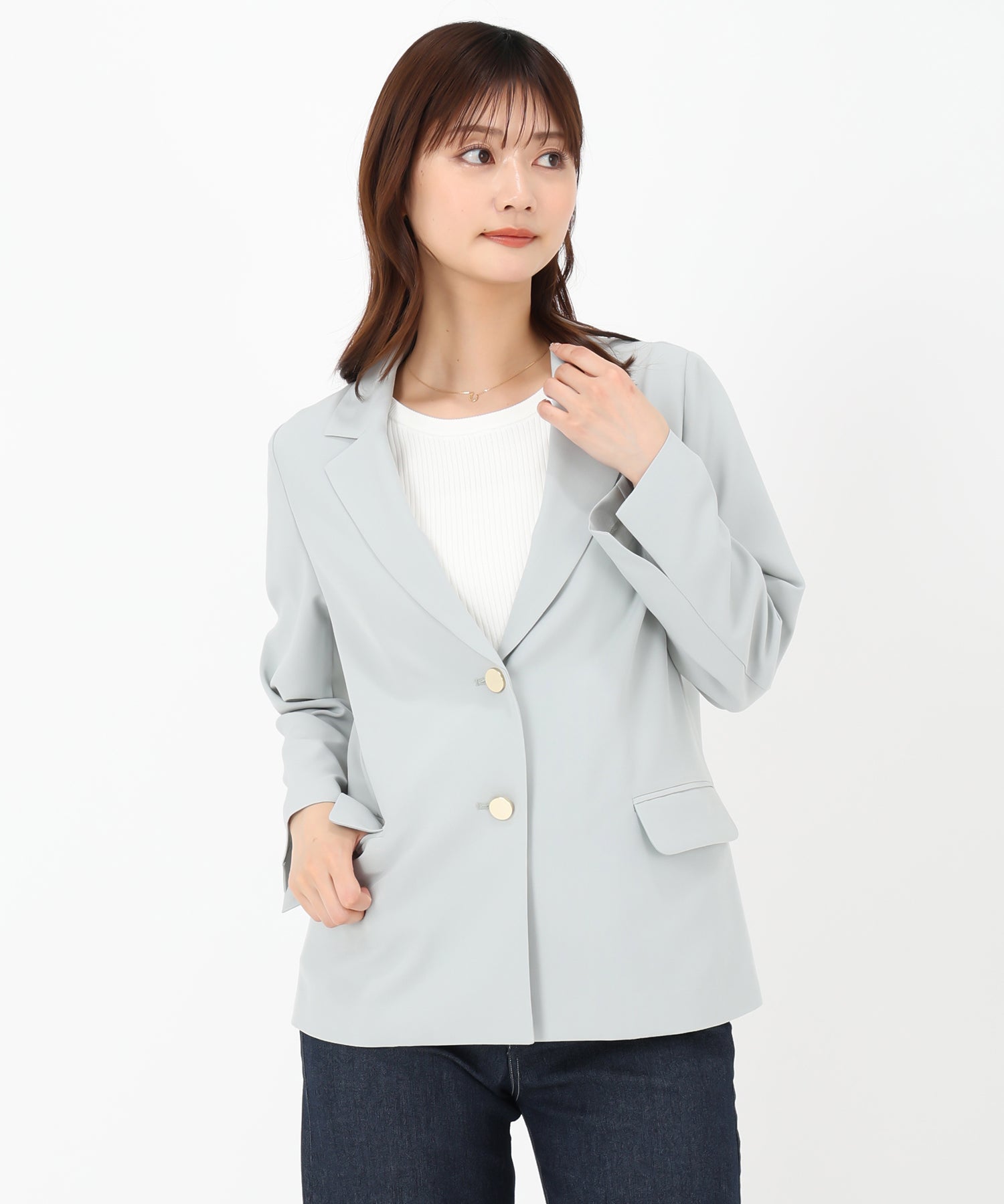 ミッシュマッシュ MISCH MASCH 2025春夏新作 シングルテーラードジャケット （L.GREEN） L.GREEN