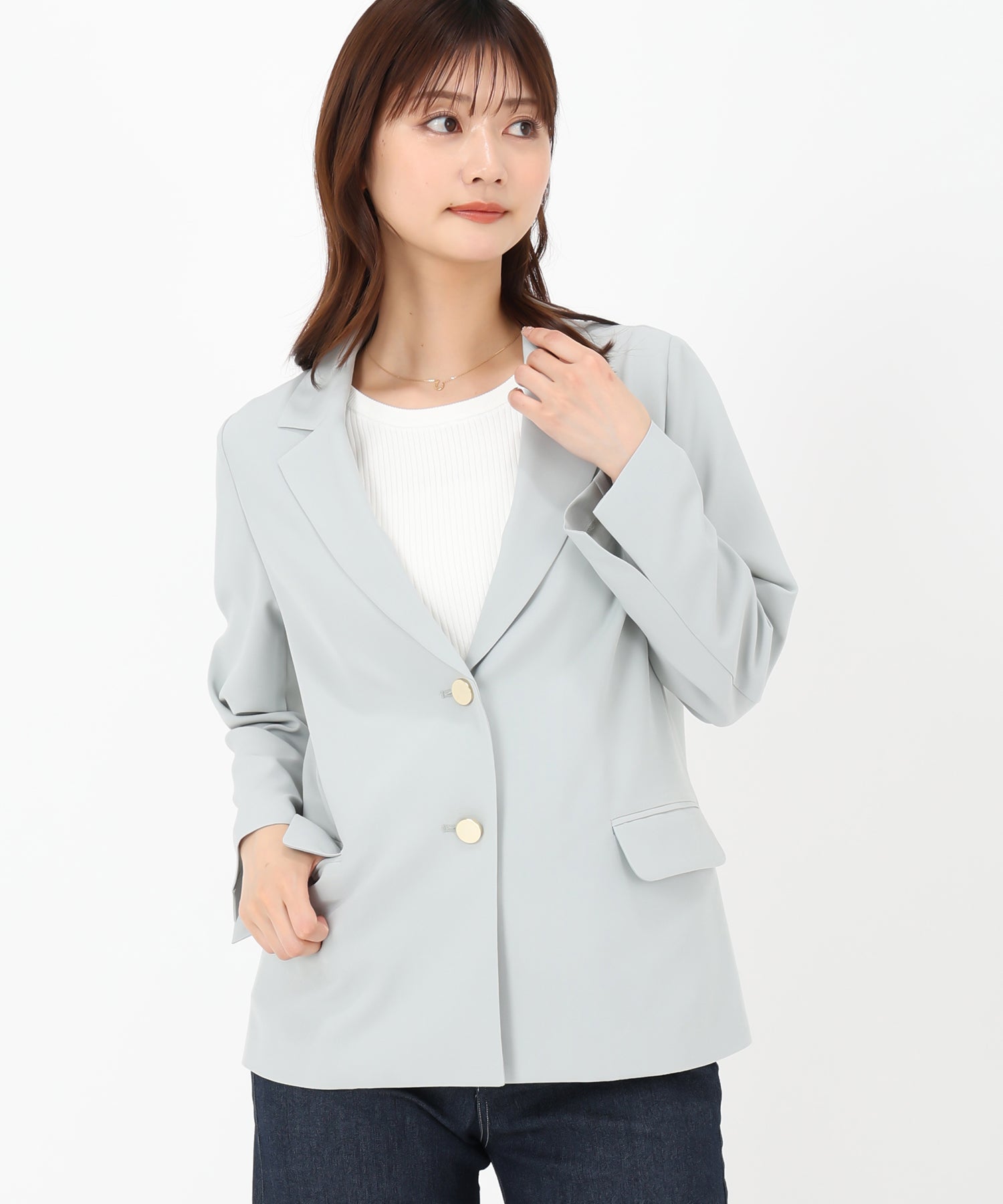 ミッシュマッシュ MISCH MASCH 2025春夏新作 シングルテーラードジャケット （L.GREEN） L.GREEN