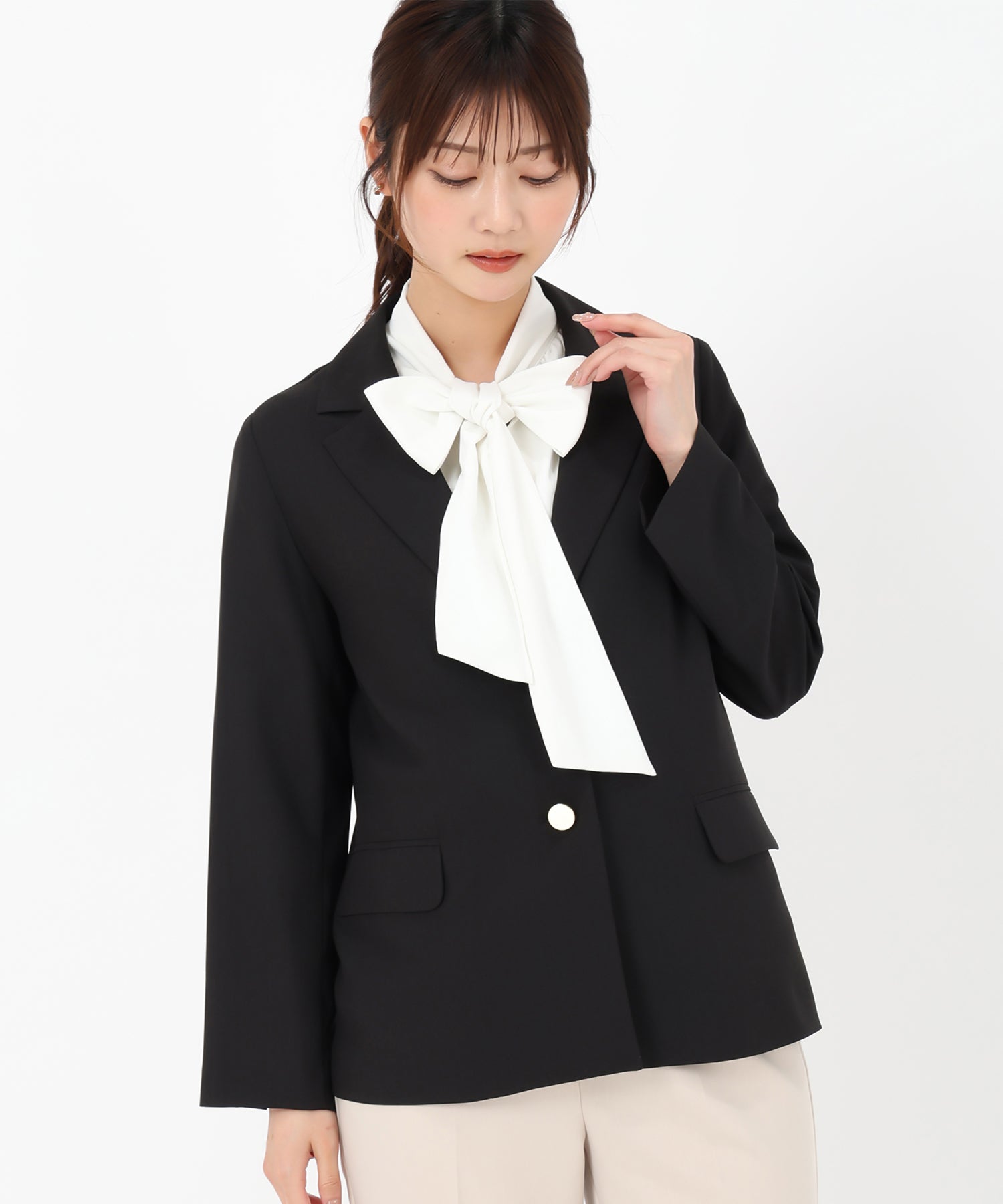 ミッシュマッシュ MISCH MASCH 2025春夏新作 シングルテーラードジャケット （BLACK） BLACK