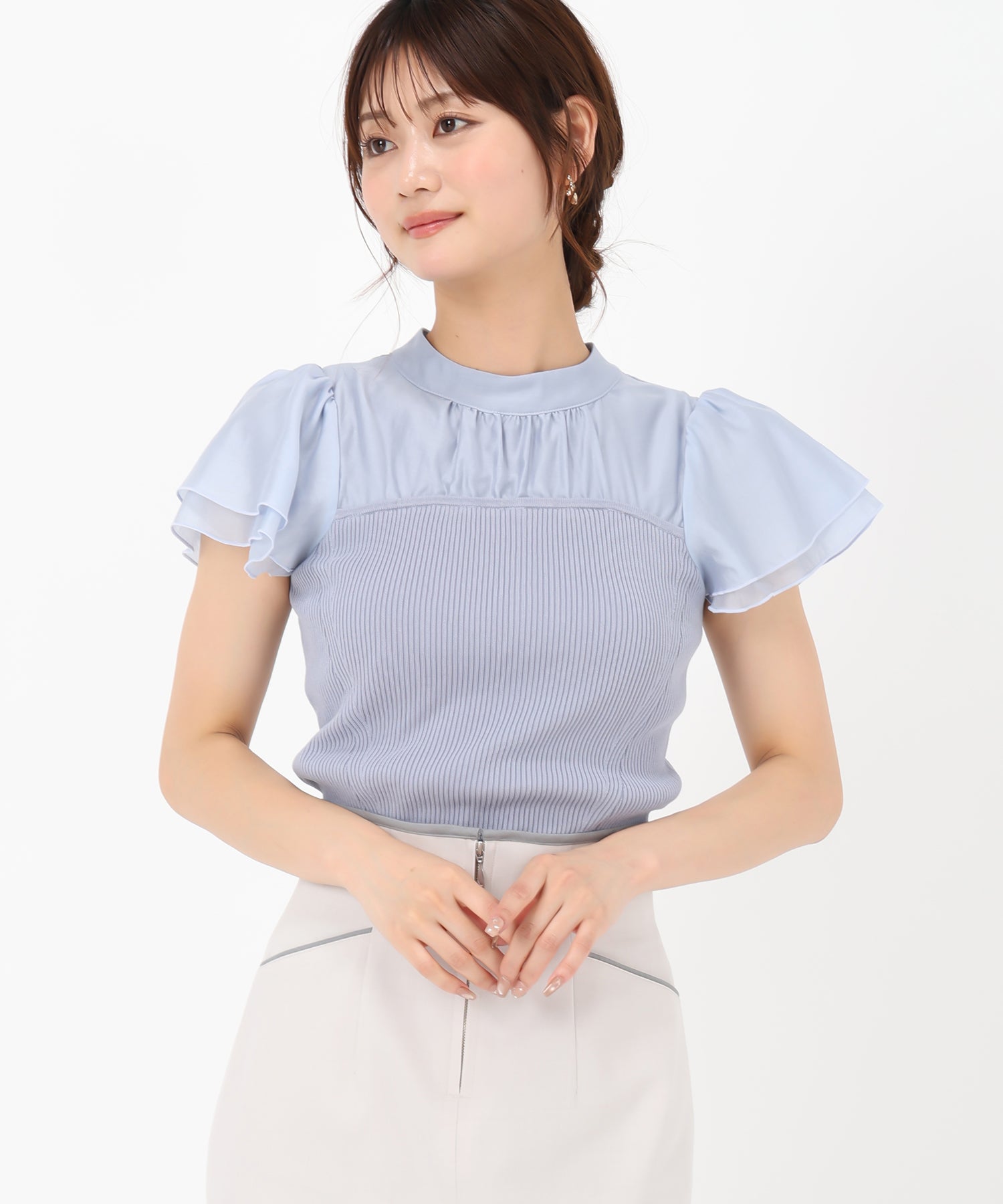 ミッシュマッシュ MISCH MASCH 2025春夏新作 フレア袖ビスチェニット （BLACK） BLACK