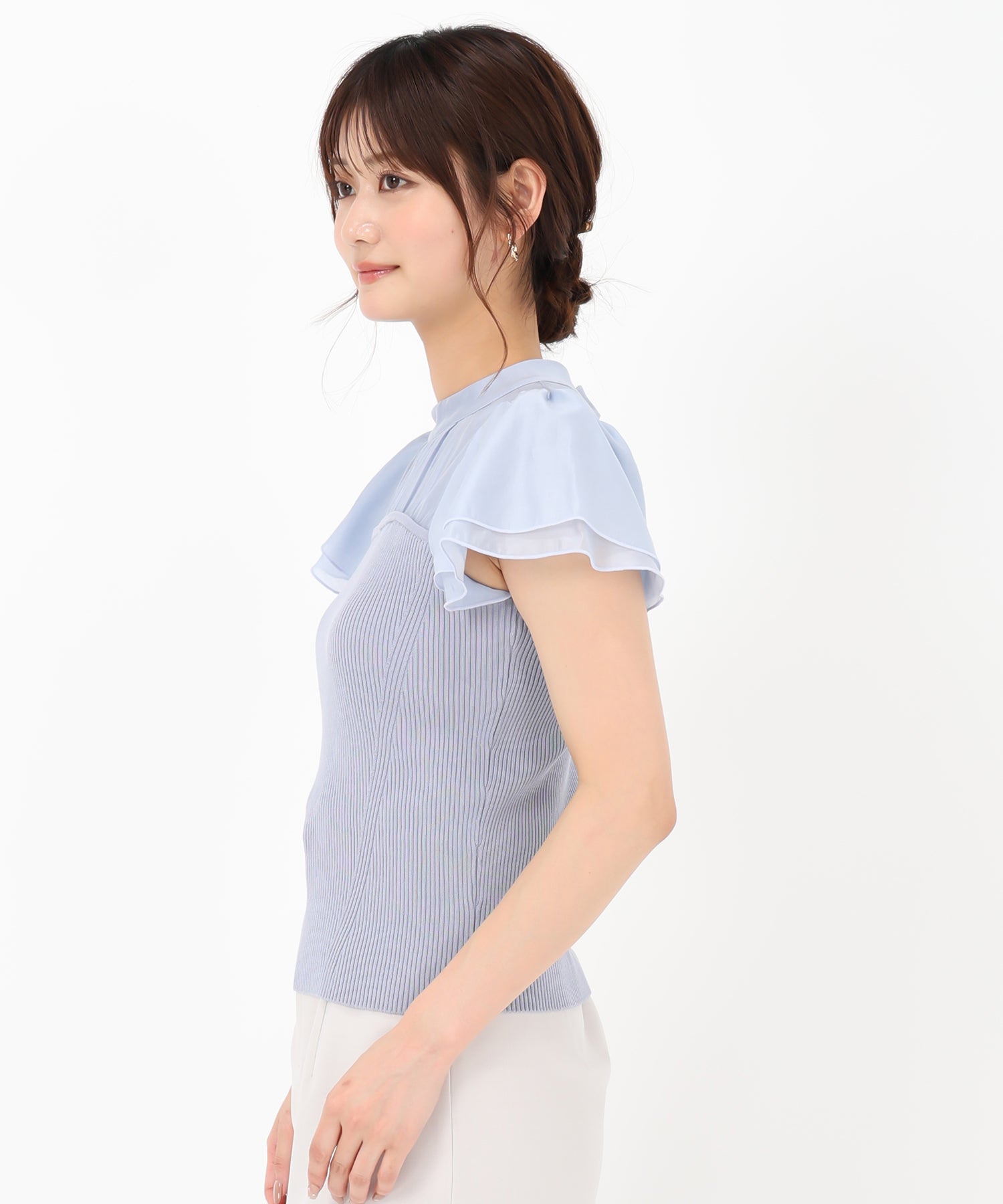 ミッシュマッシュ MISCH MASCH 2025春夏新作 フレア袖ビスチェニット （BLACK） BLACK