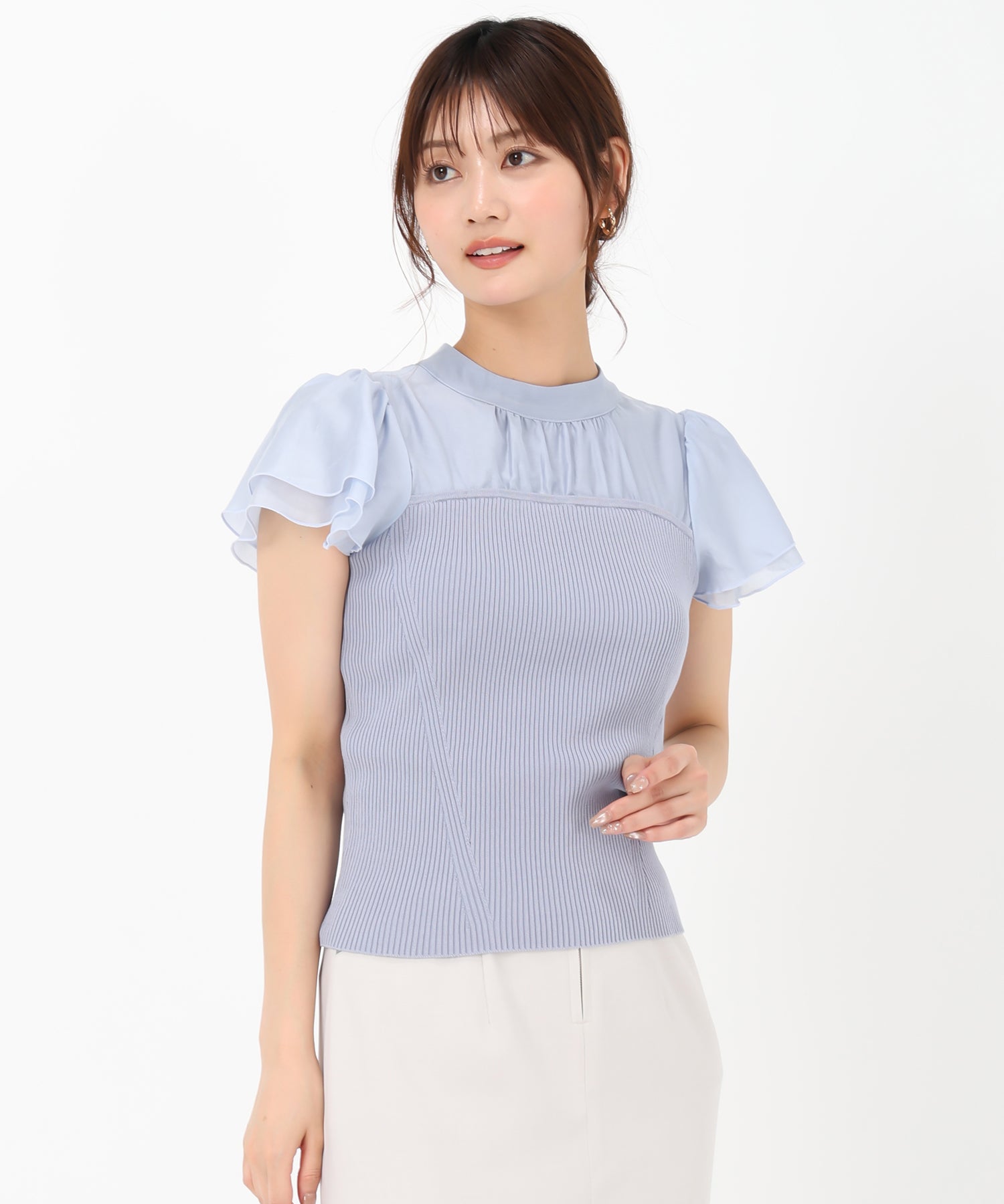ミッシュマッシュ MISCH MASCH 2025春夏新作 フレア袖ビスチェニット （BLACK） BLACK