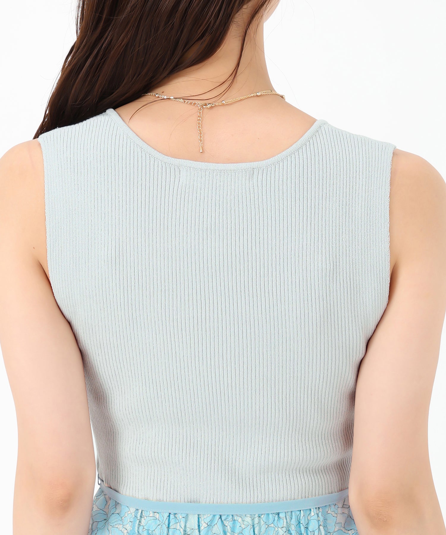ミッシュマッシュ MISCH MASCH 2025春夏新作 ラメニット×レースワンピース （BLUE） BLUE