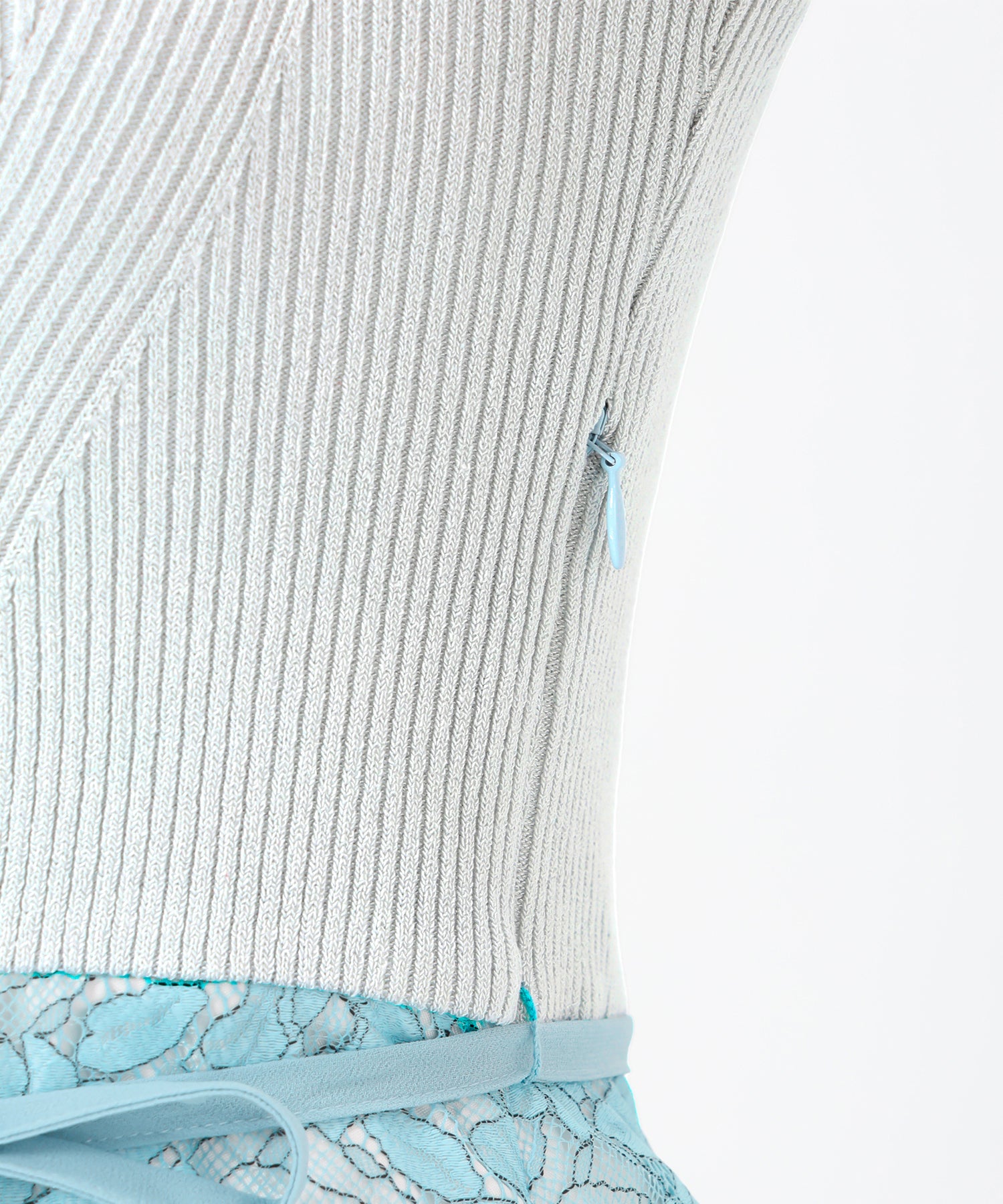 ミッシュマッシュ MISCH MASCH 2025春夏新作 ラメニット×レースワンピース （BLUE） BLUE