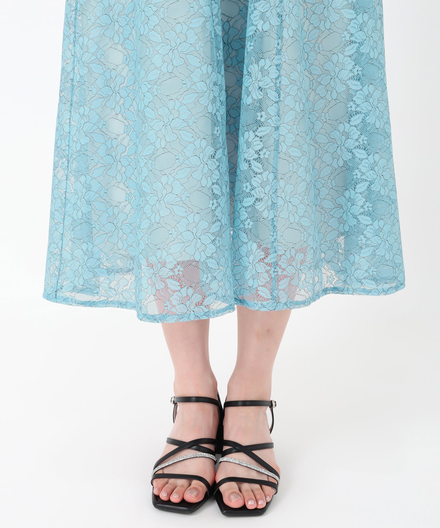 ミッシュマッシュ MISCH MASCH 2025春夏新作 ラメニット×レースワンピース （BLUE） BLUE