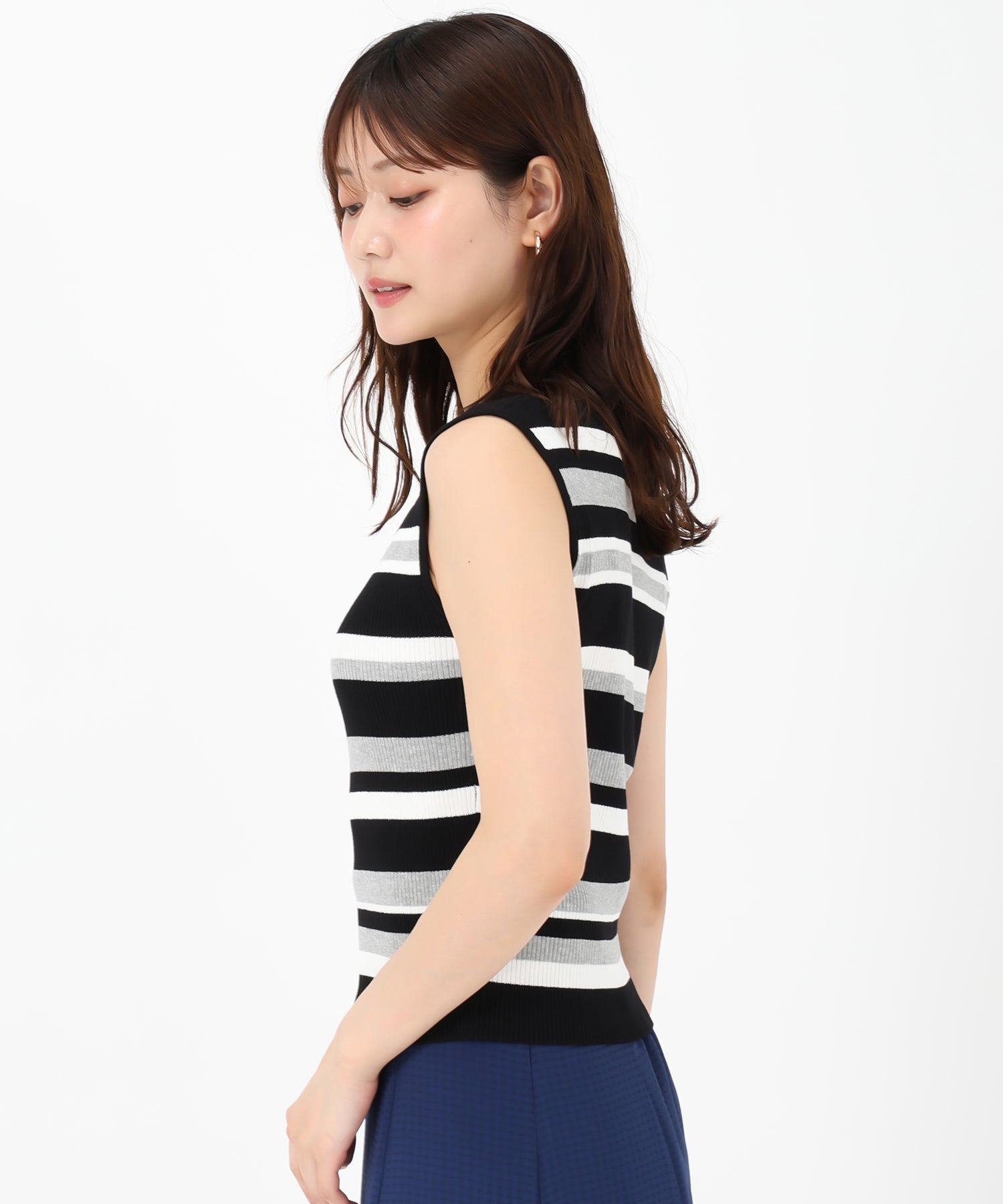 ミッシュマッシュ MISCH MASCH 2025春夏新作 バリエーションフレンチラメリブニット （BLACK） BLACK