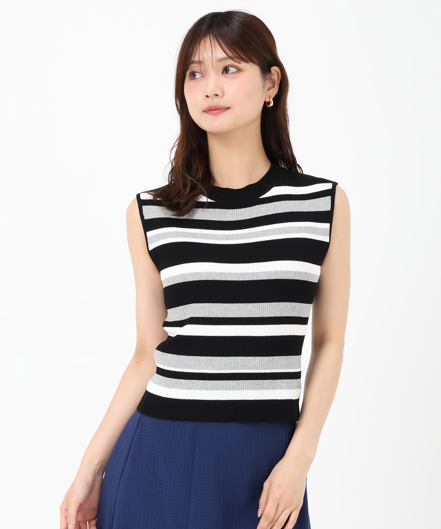 ミッシュマッシュ MISCH MASCH 2025春夏新作 バリエーションフレンチラメリブニット （BLACK） BLACK