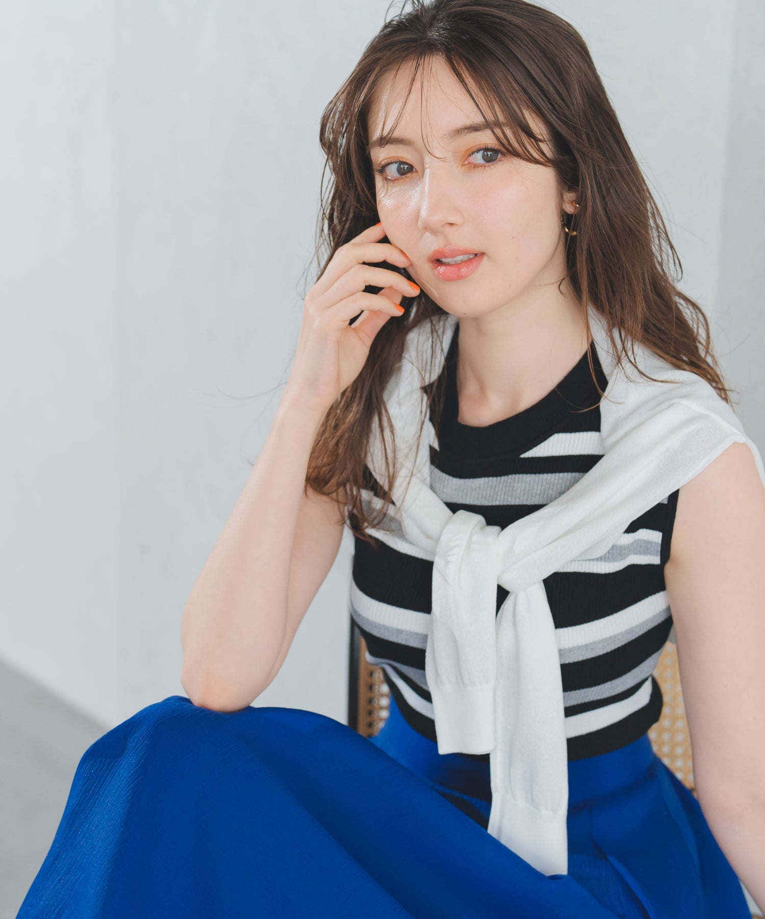 ミッシュマッシュ MISCH MASCH 2025春夏新作 バリエーションフレンチラメリブニット （BLACK/WHITE） BLACK/WHITE