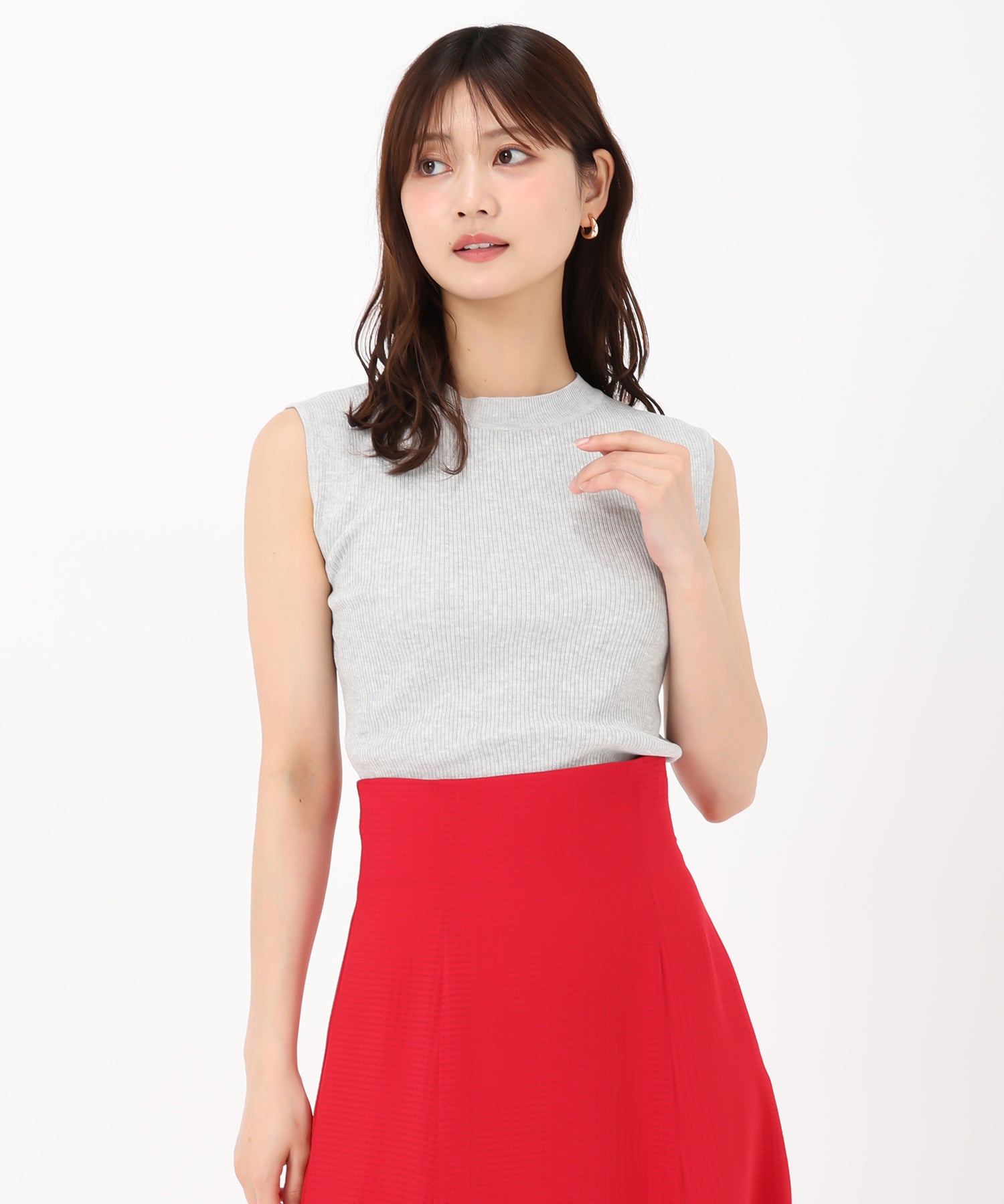 ミッシュマッシュ MISCH MASCH 2025春夏新作 バリエーションフレンチラメリブニット （GREY） GREY