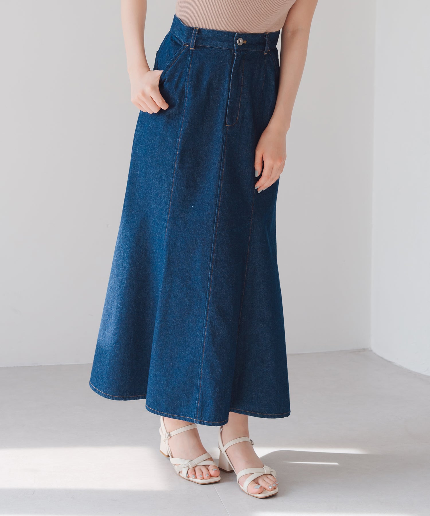 ミッシュマッシュ MISCH MASCH 2025春夏新作 デニムロングマーメイドスカート （NAVY） NAVY