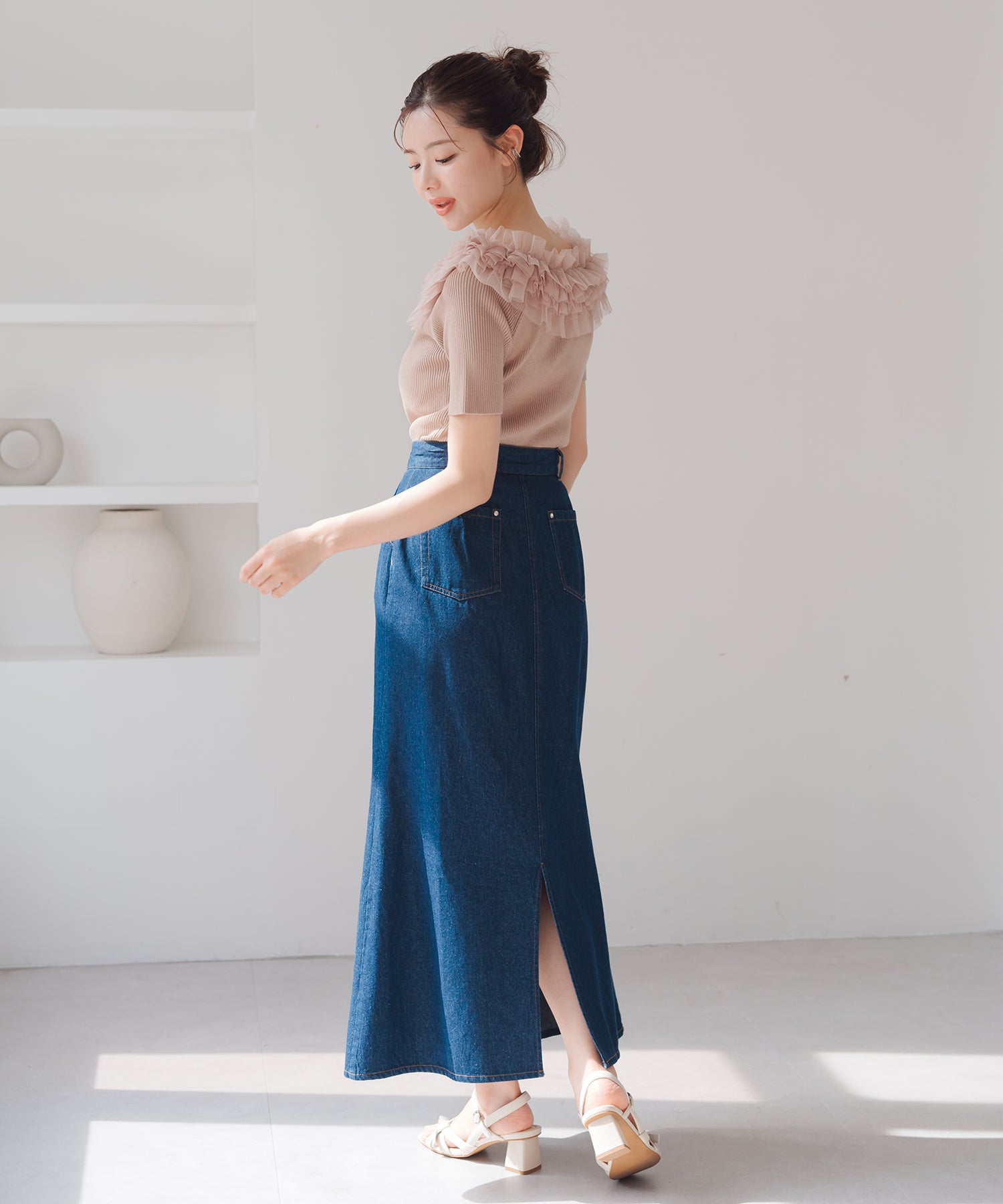 ミッシュマッシュ MISCH MASCH 2025春夏新作 デニムロングマーメイドスカート （NAVY） NAVY