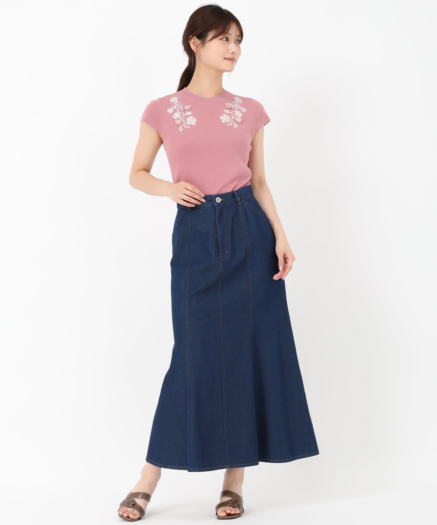 ミッシュマッシュ MISCH MASCH 2025春夏新作 デニムロングマーメイドスカート （NAVY） NAVY