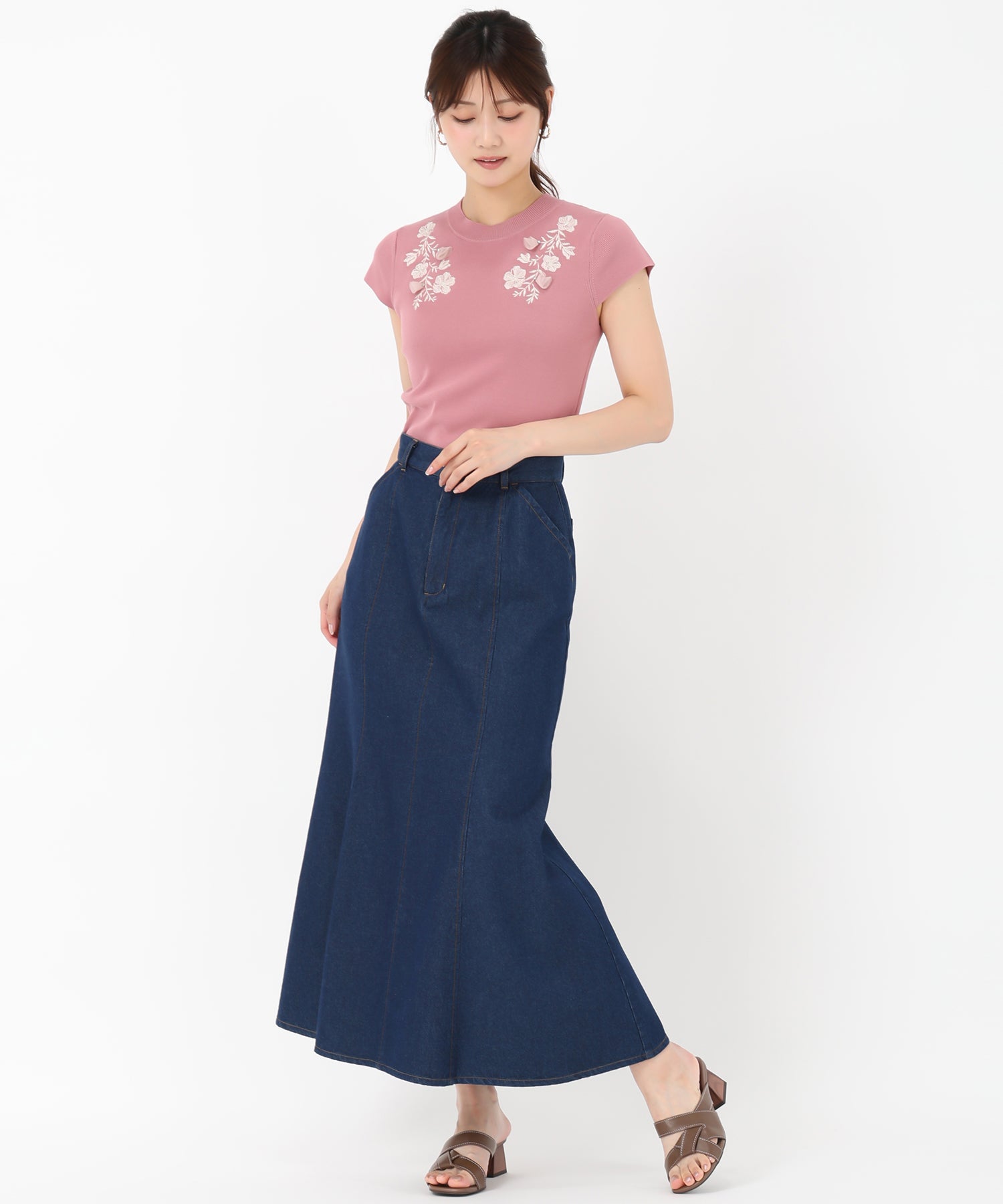 ミッシュマッシュ MISCH MASCH 2025春夏新作 デニムロングマーメイドスカート （NAVY） NAVY