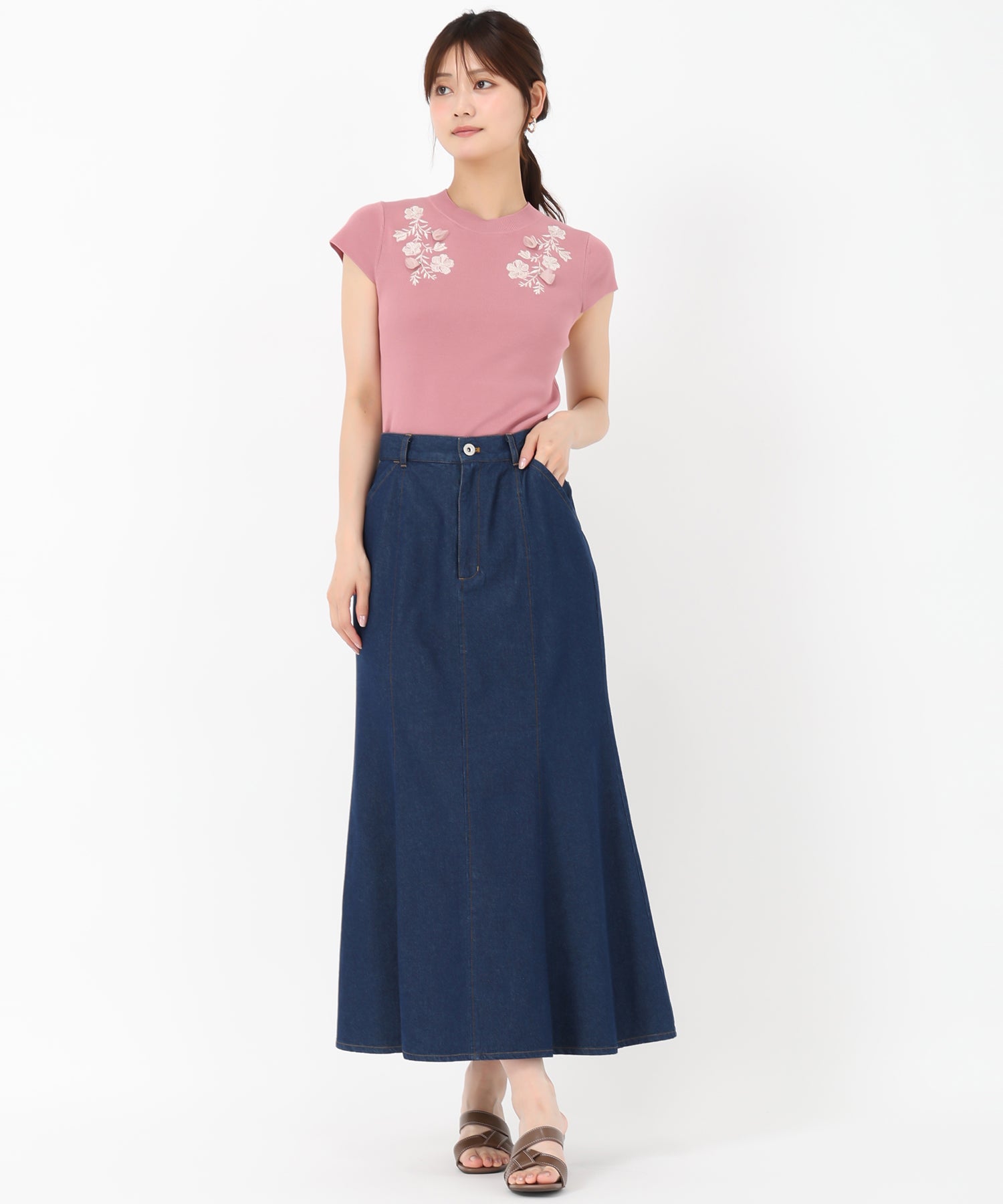ミッシュマッシュ MISCH MASCH 2025春夏新作 デニムロングマーメイドスカート （NAVY） NAVY