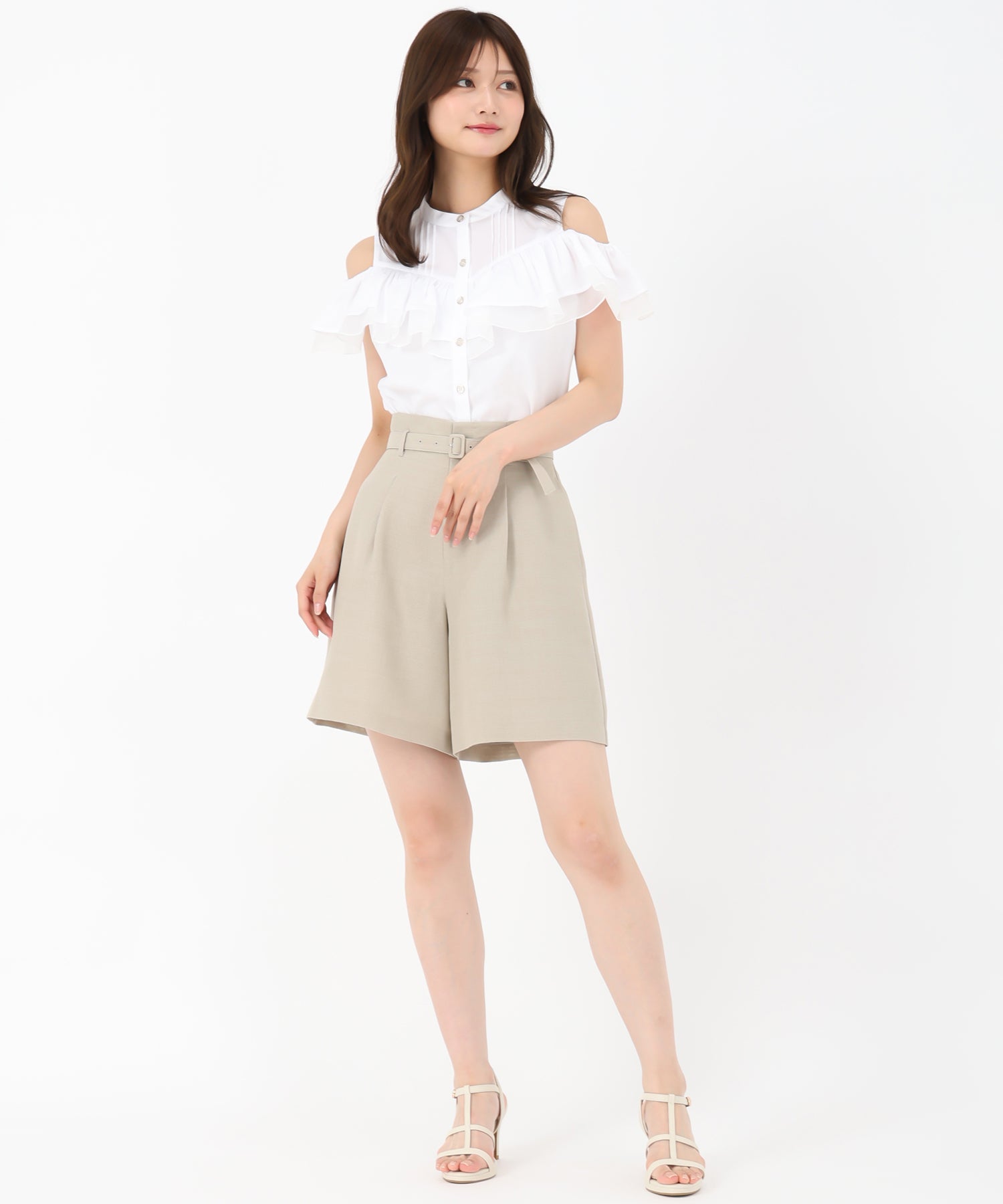 ミッシュマッシュ MISCH MASCH 2025春夏新作 麻調メッシュショートパンツ （BEIGE） BEIGE